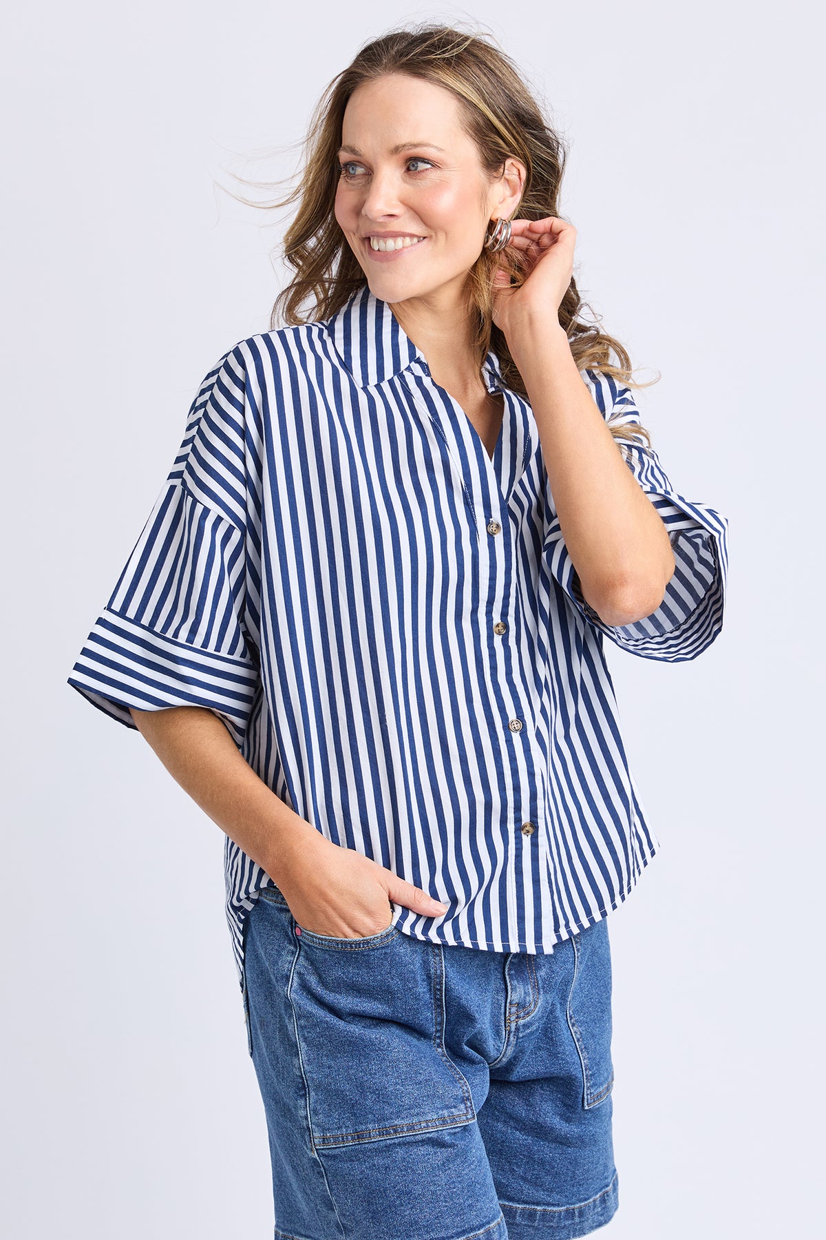 Striped Holiday Shirt Ocean