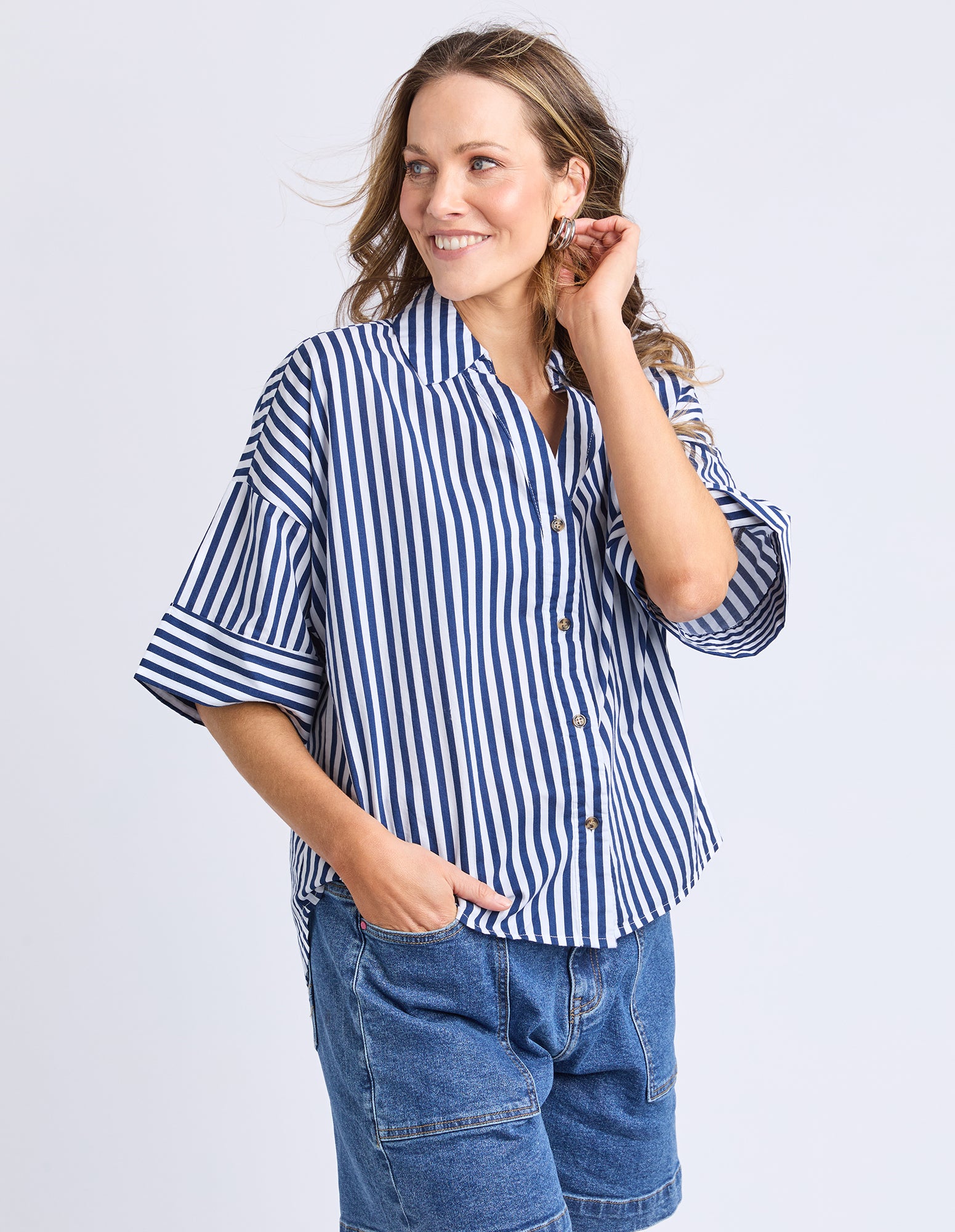 Striped Holiday Shirt Ocean