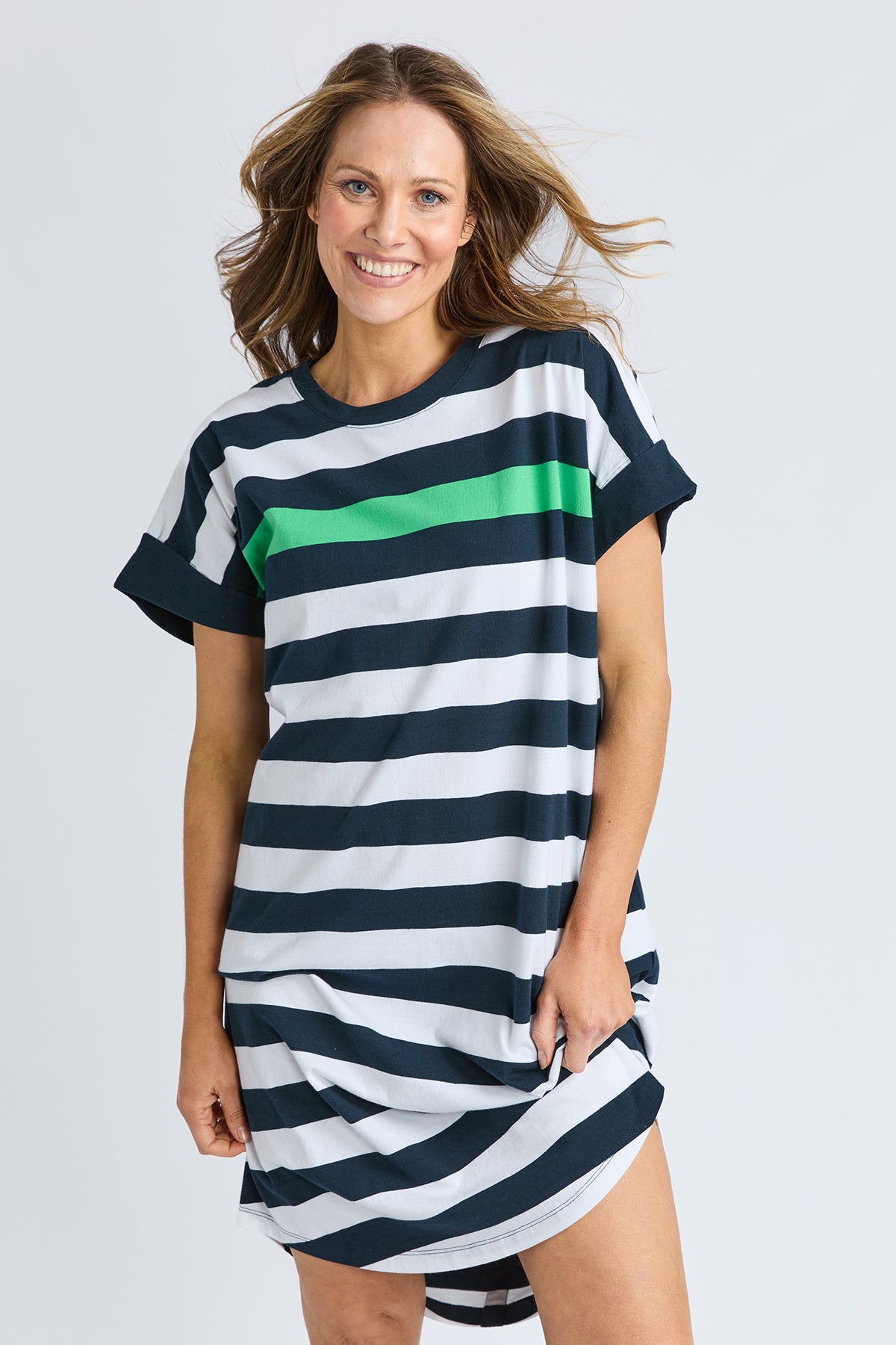 Mckinley Dress Navy And White Stripe