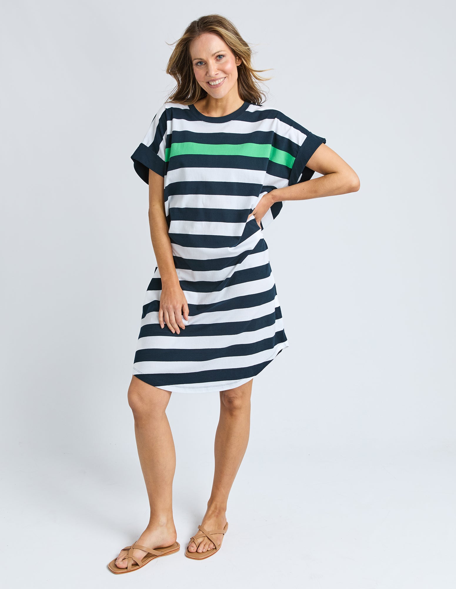 Mckinley Dress Navy And White Stripe