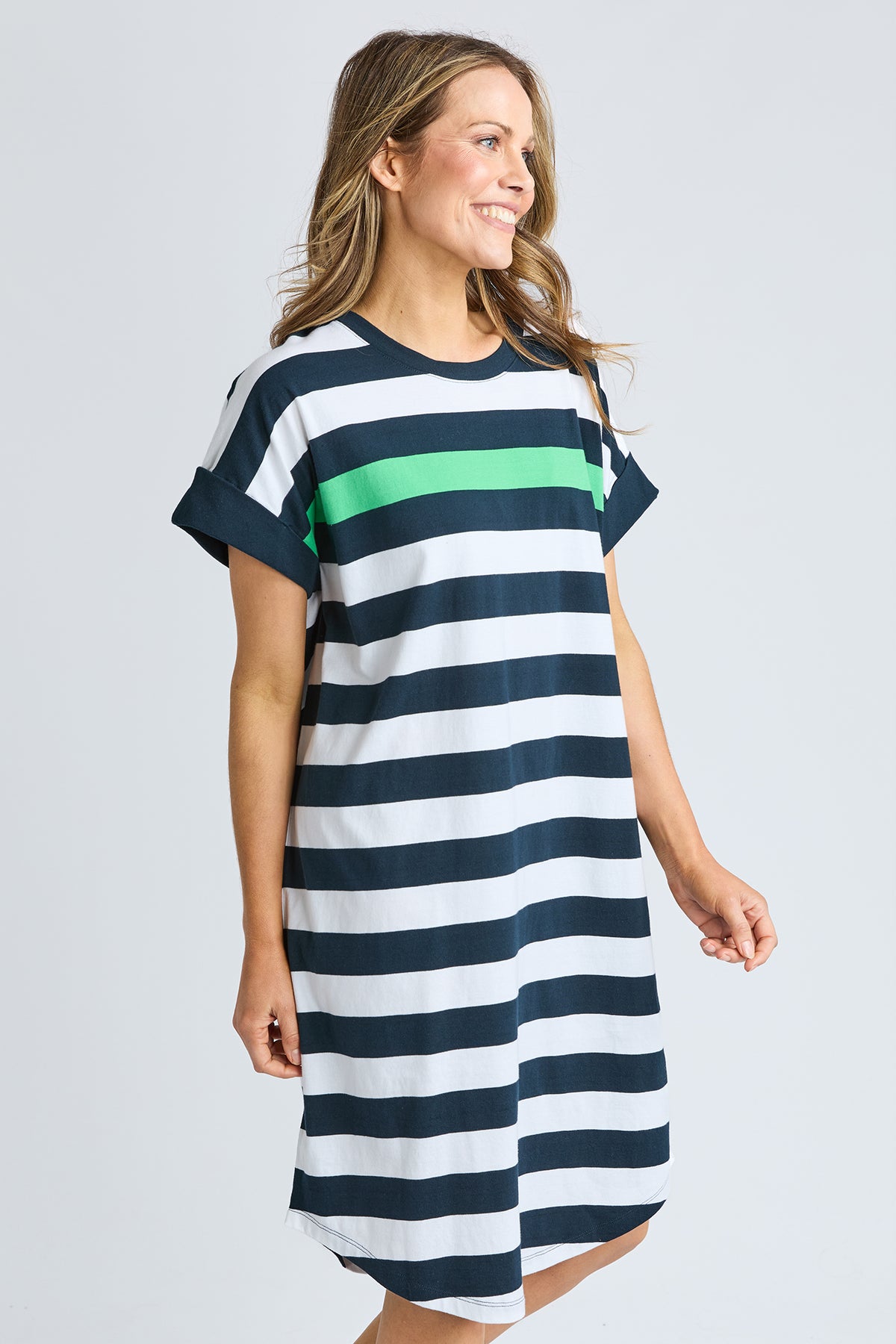 Mckinley Dress Navy And White Stripe