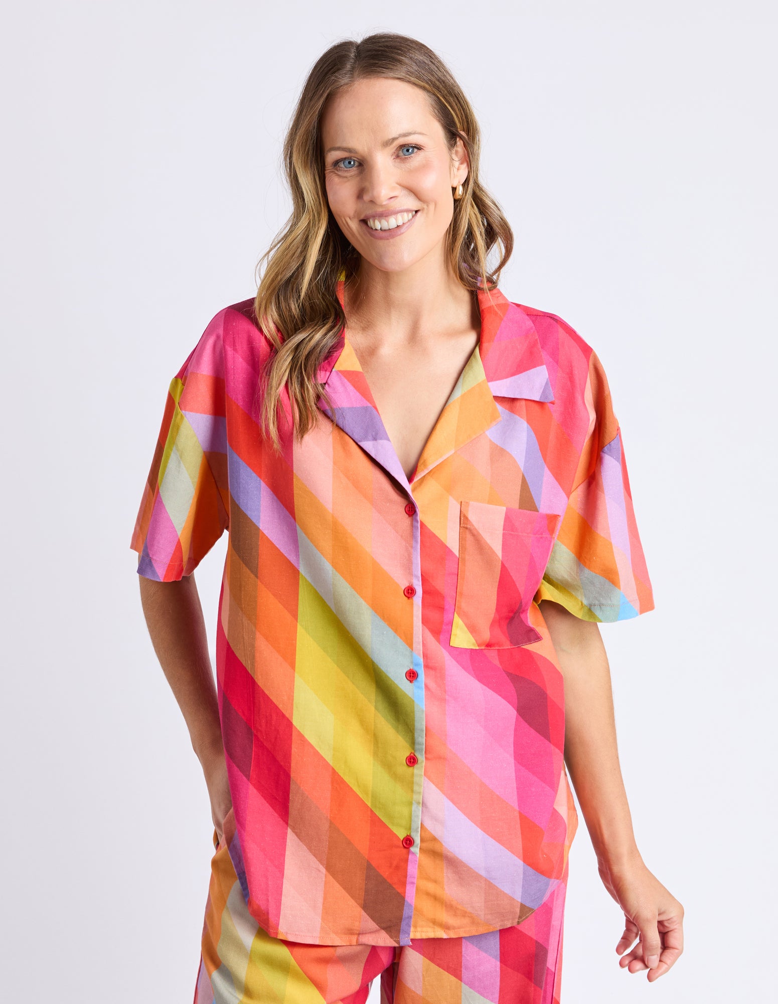 Rena Shirt Rena Striped Print