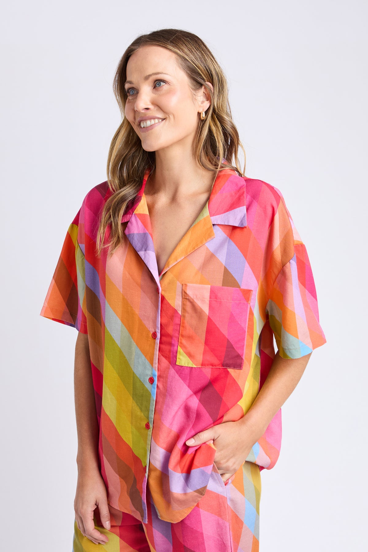 Rena Shirt Rena Striped Print