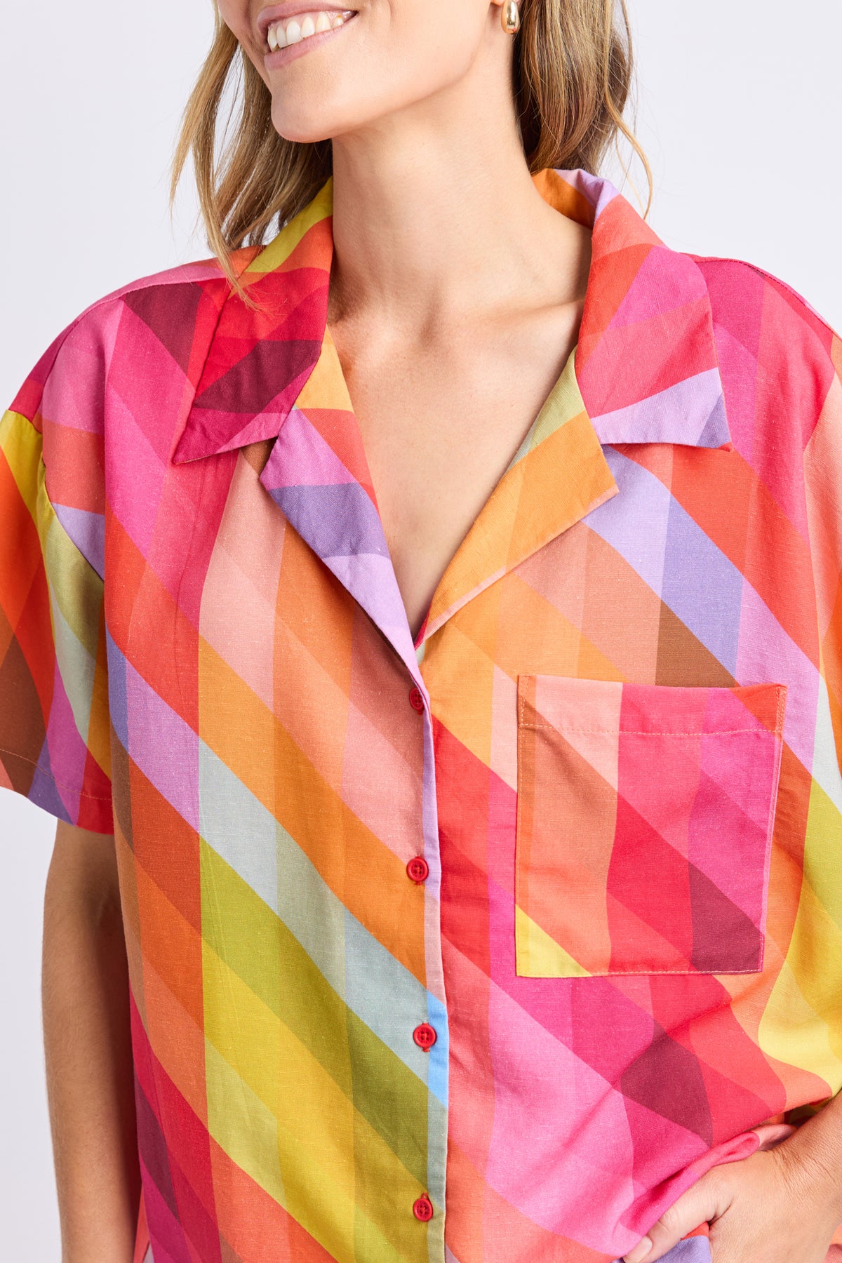 Rena Shirt Rena Striped Print