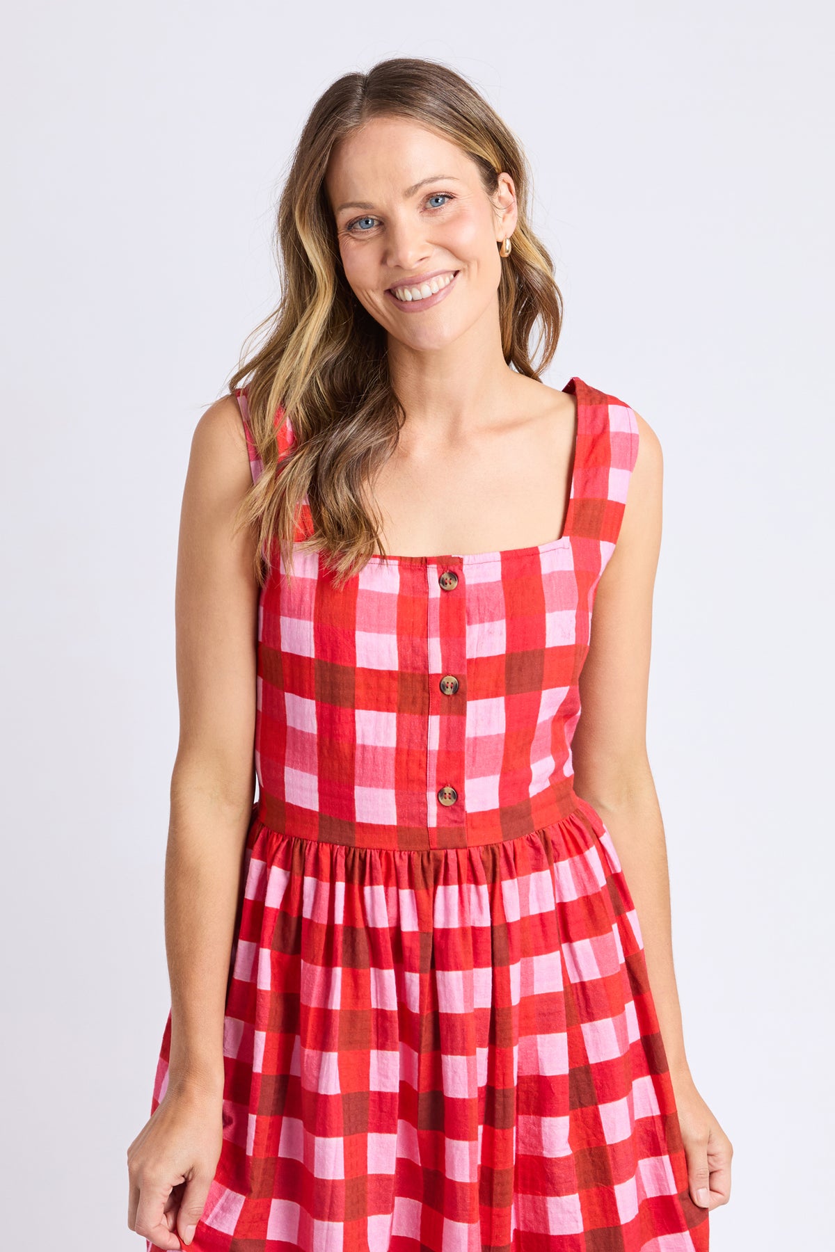 Edin Dress Poppy Check