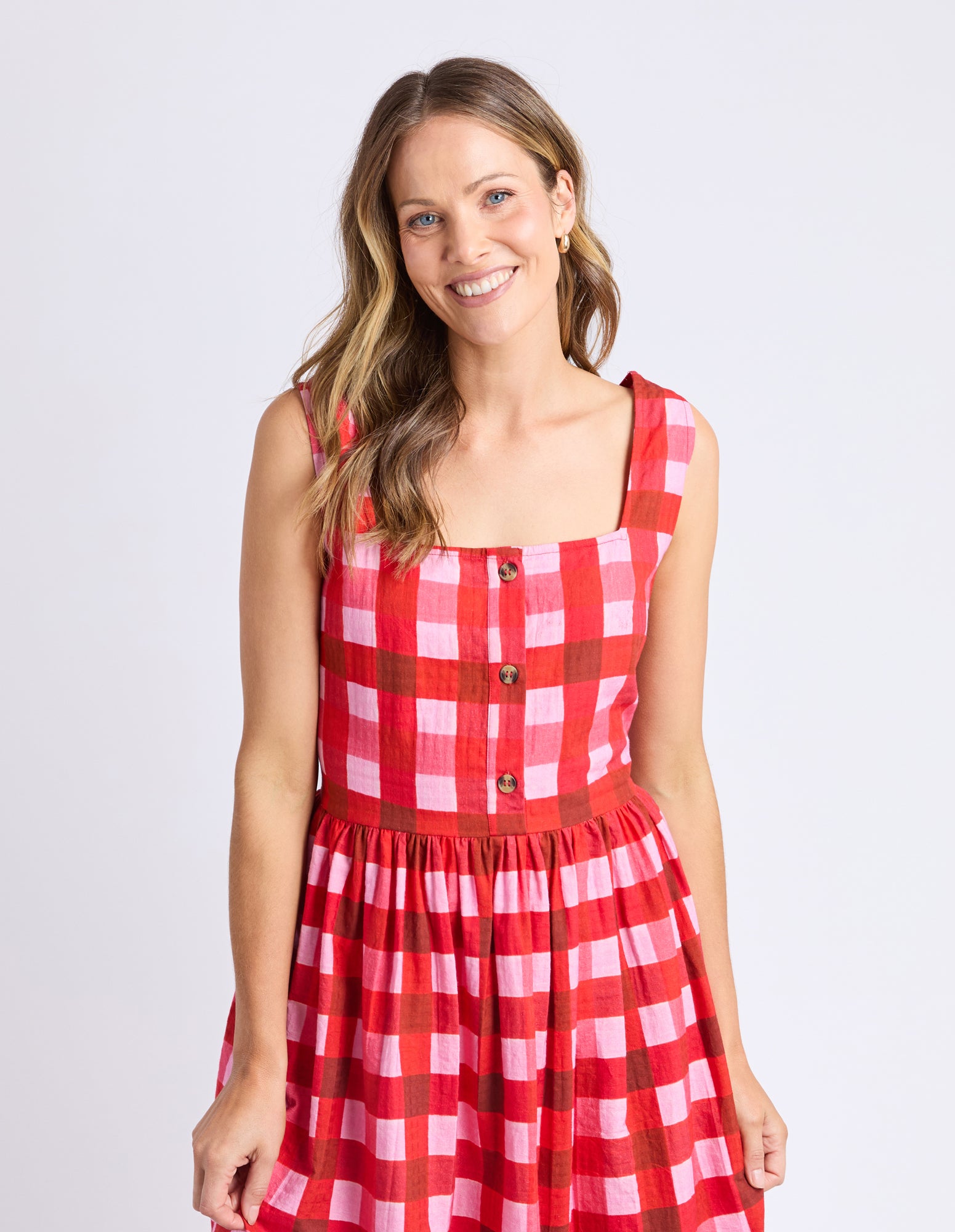 Edin Dress Poppy Check