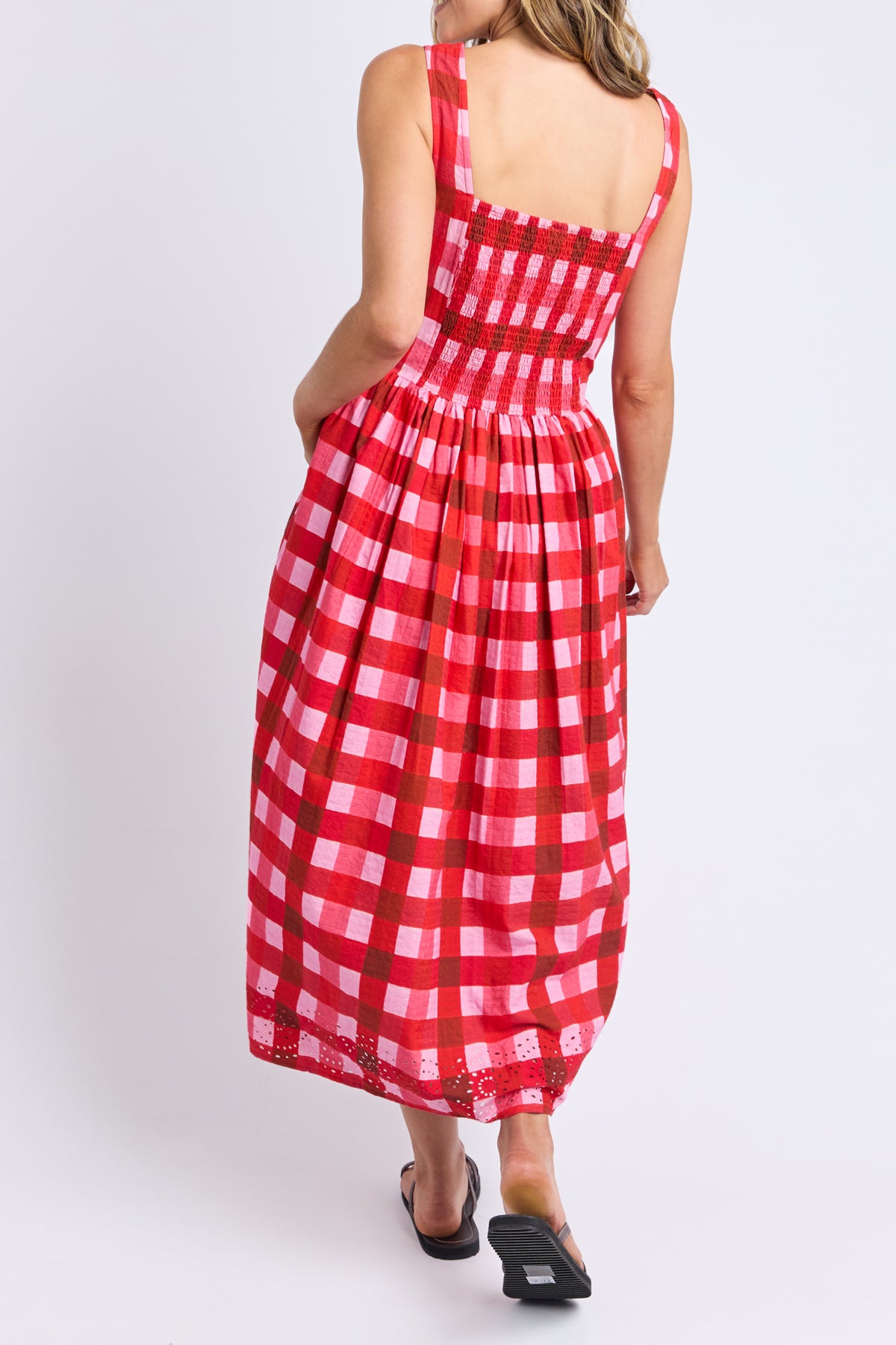 Edin Dress Poppy Check