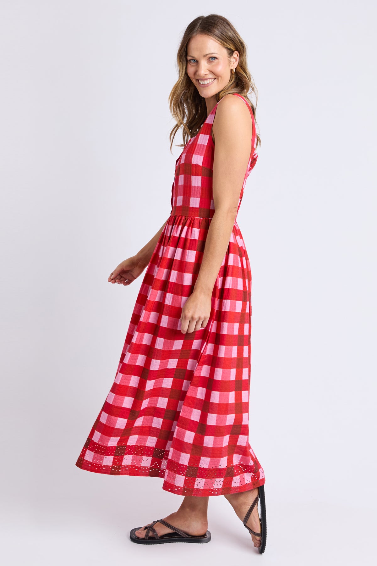 Edin Dress Poppy Check
