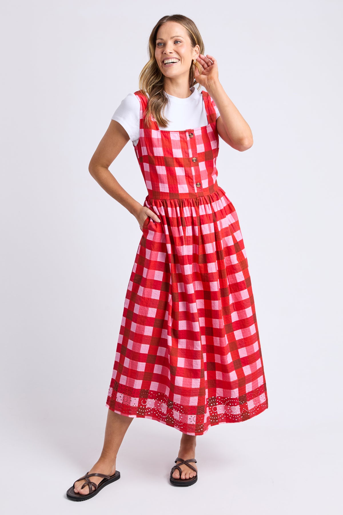 Edin Dress Poppy Check
