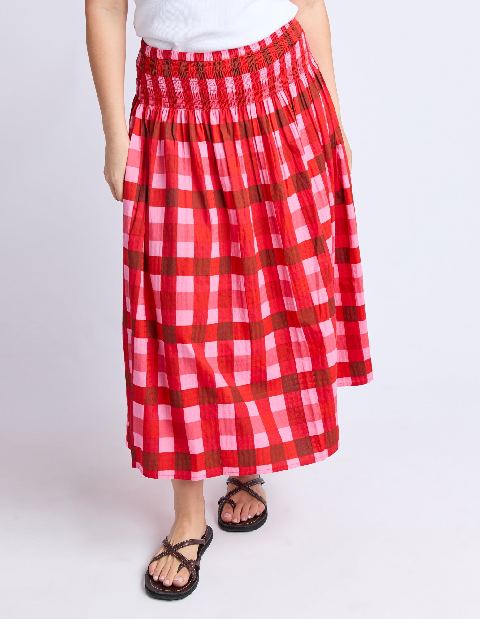 Edin Skirt Poppy Check