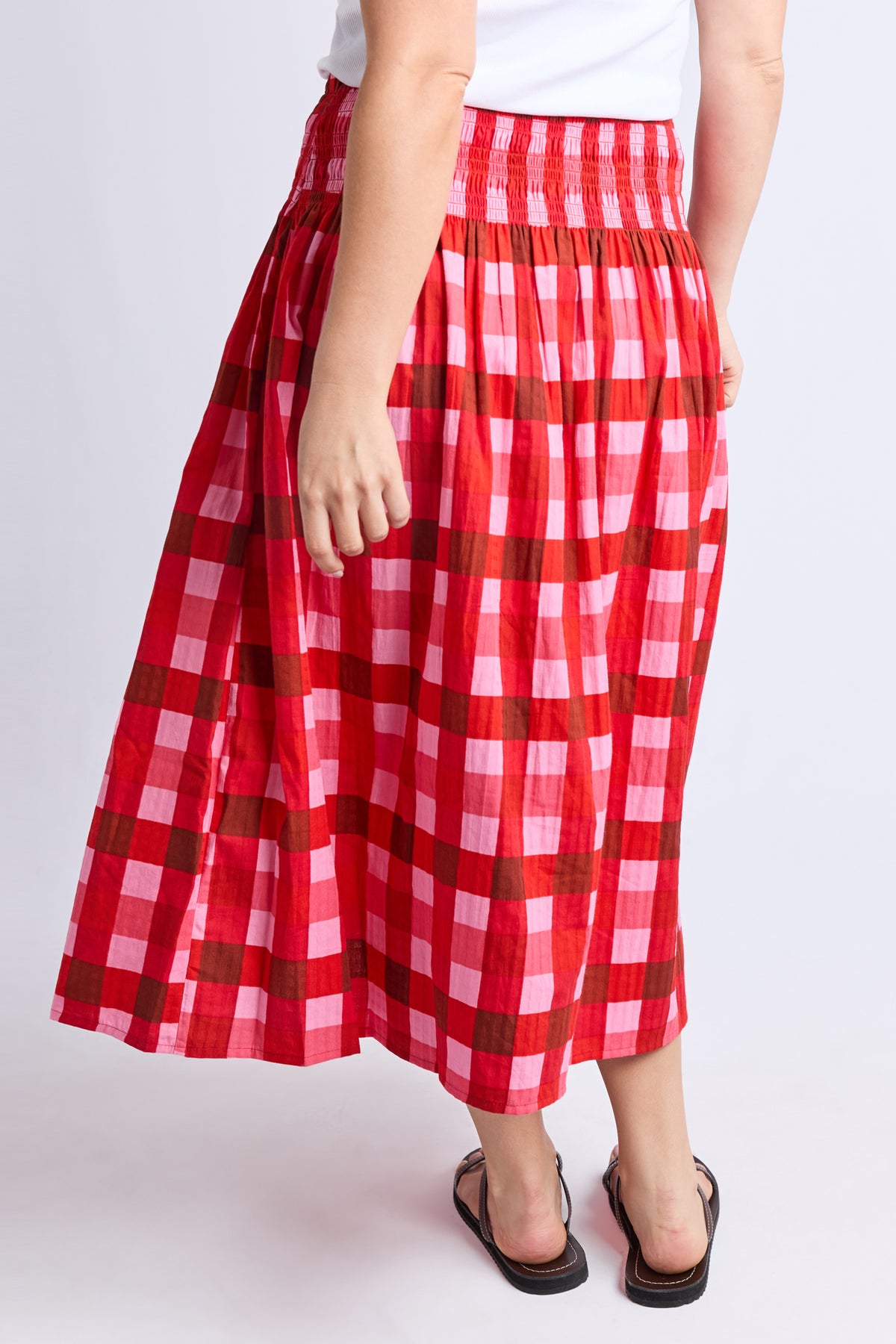 Edin Skirt Poppy Check