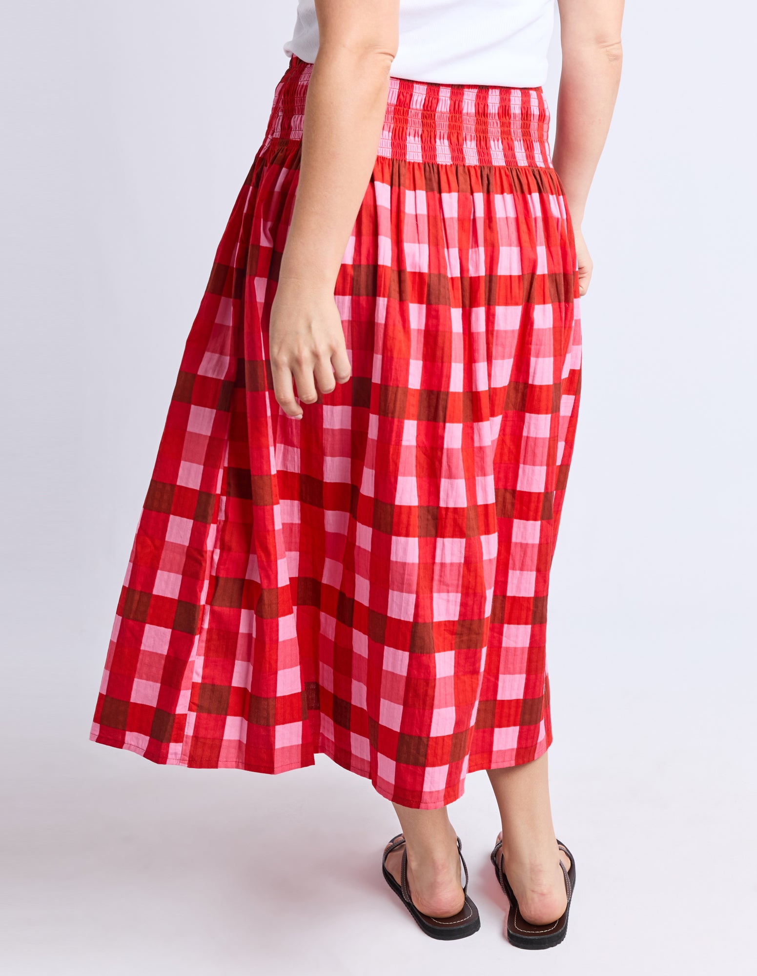 Edin Skirt Poppy Check