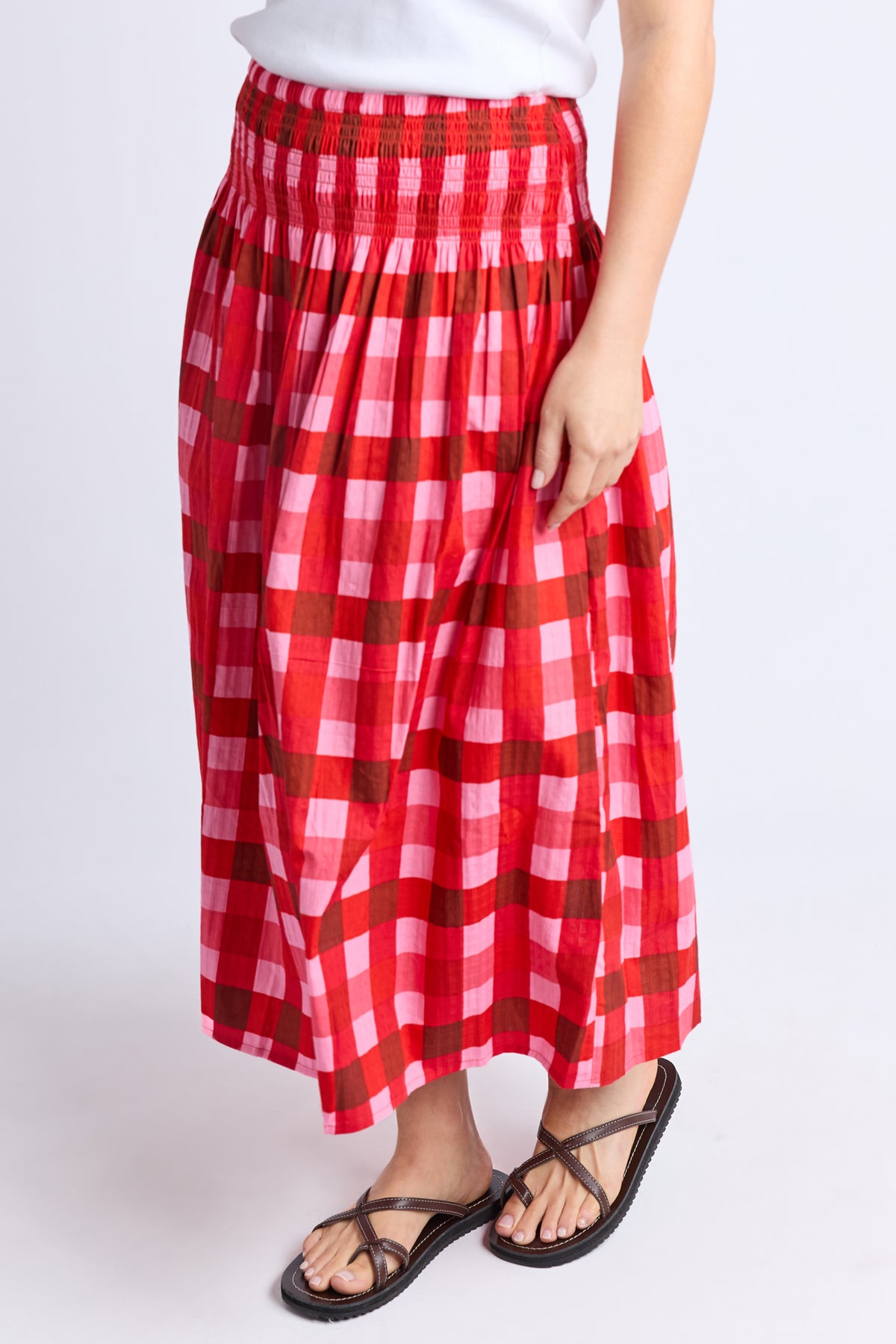 Edin Skirt Poppy Check