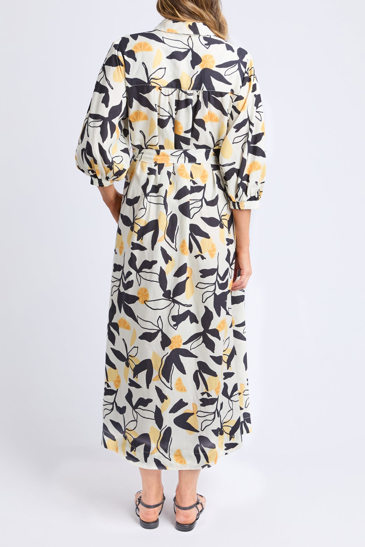 Limone Dress Limone Leaf Print