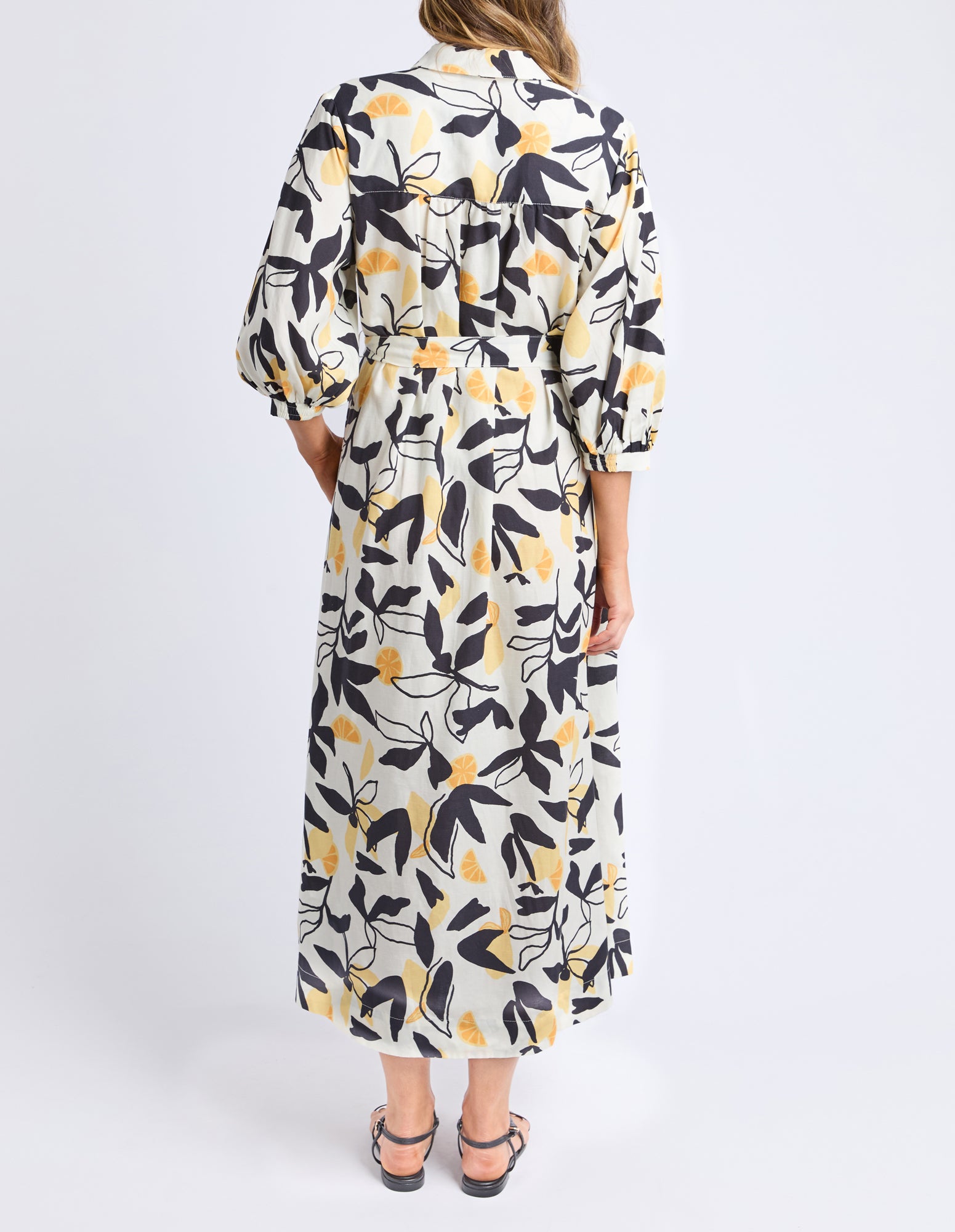 Limone Dress Limone Leaf Print