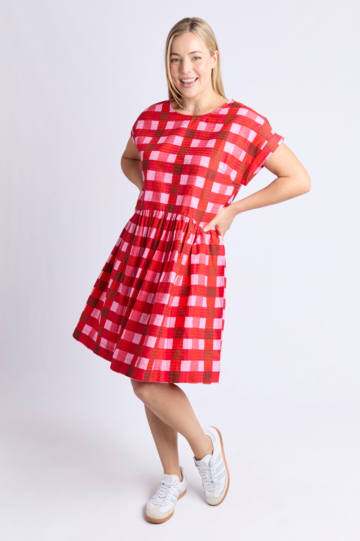 Edin Short Sleeve Dress Poppy
