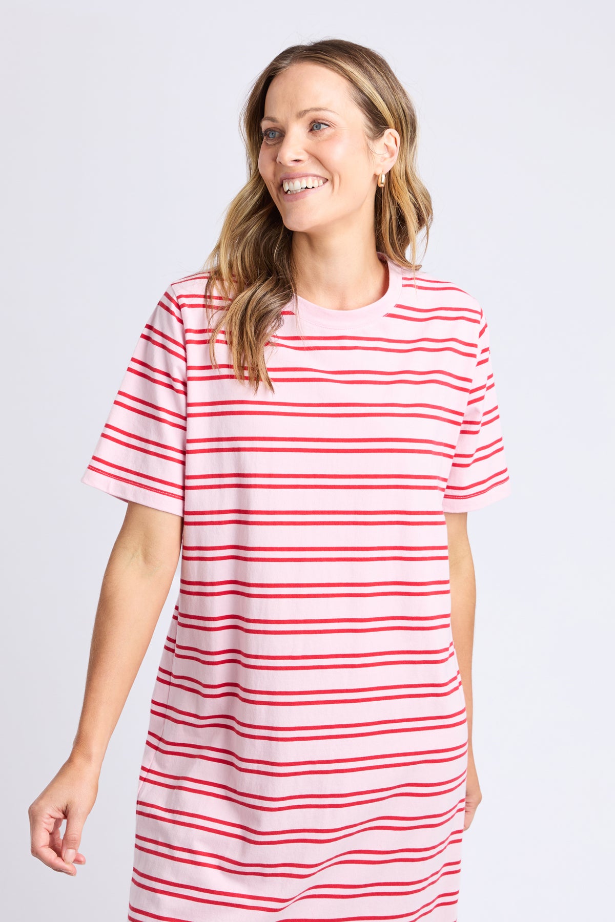 Bon Bon Dress Red And Pink Stripe