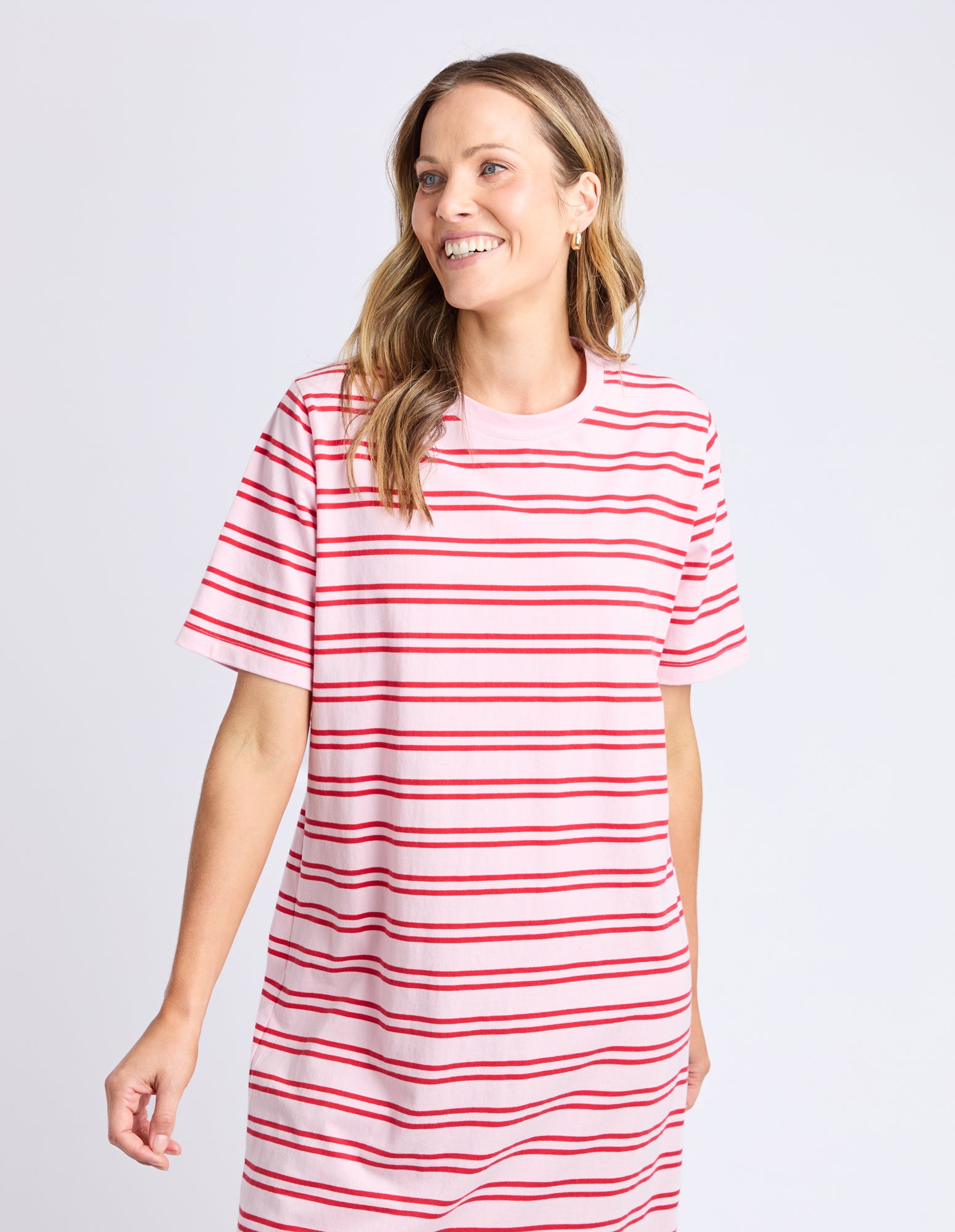 Bon Bon Dress Red And Pink Stripe