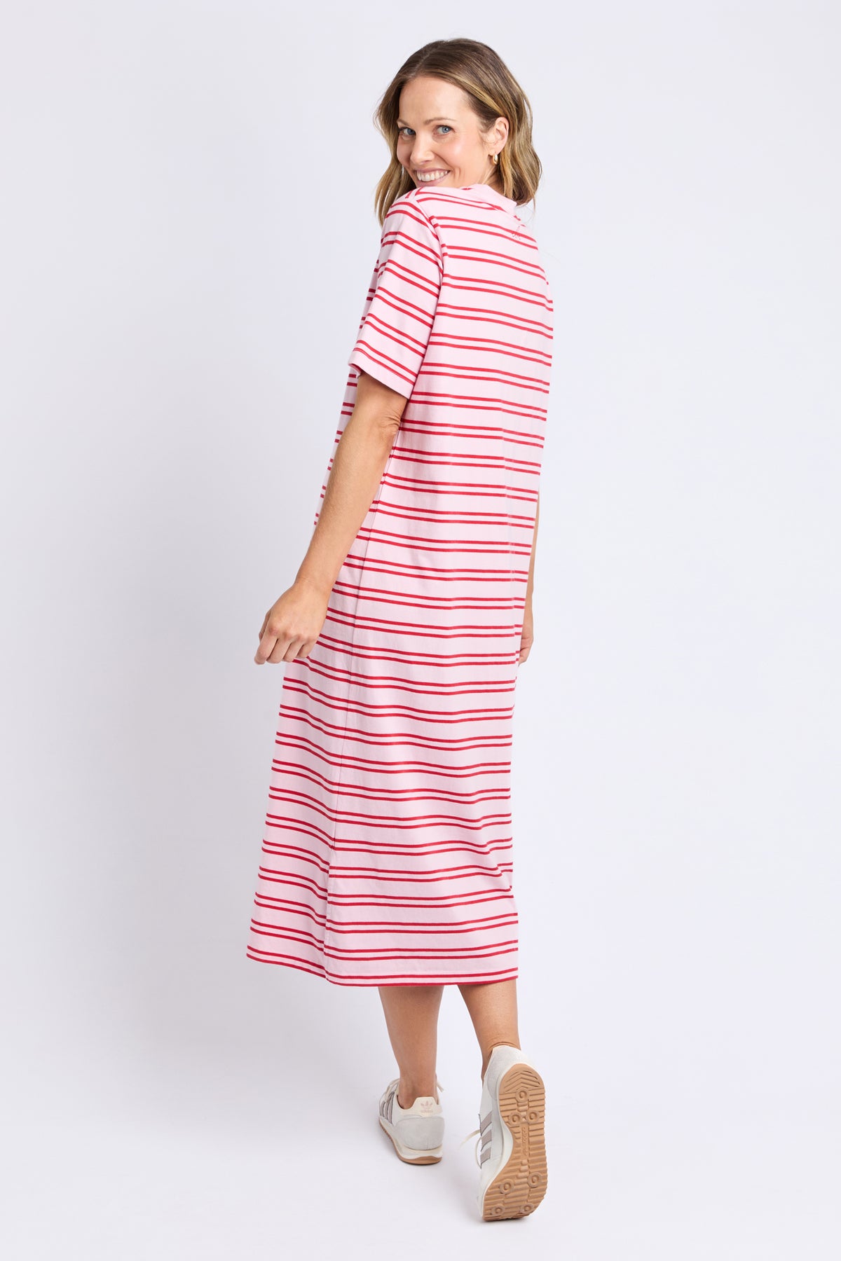 Bon Bon Dress Red And Pink Stripe