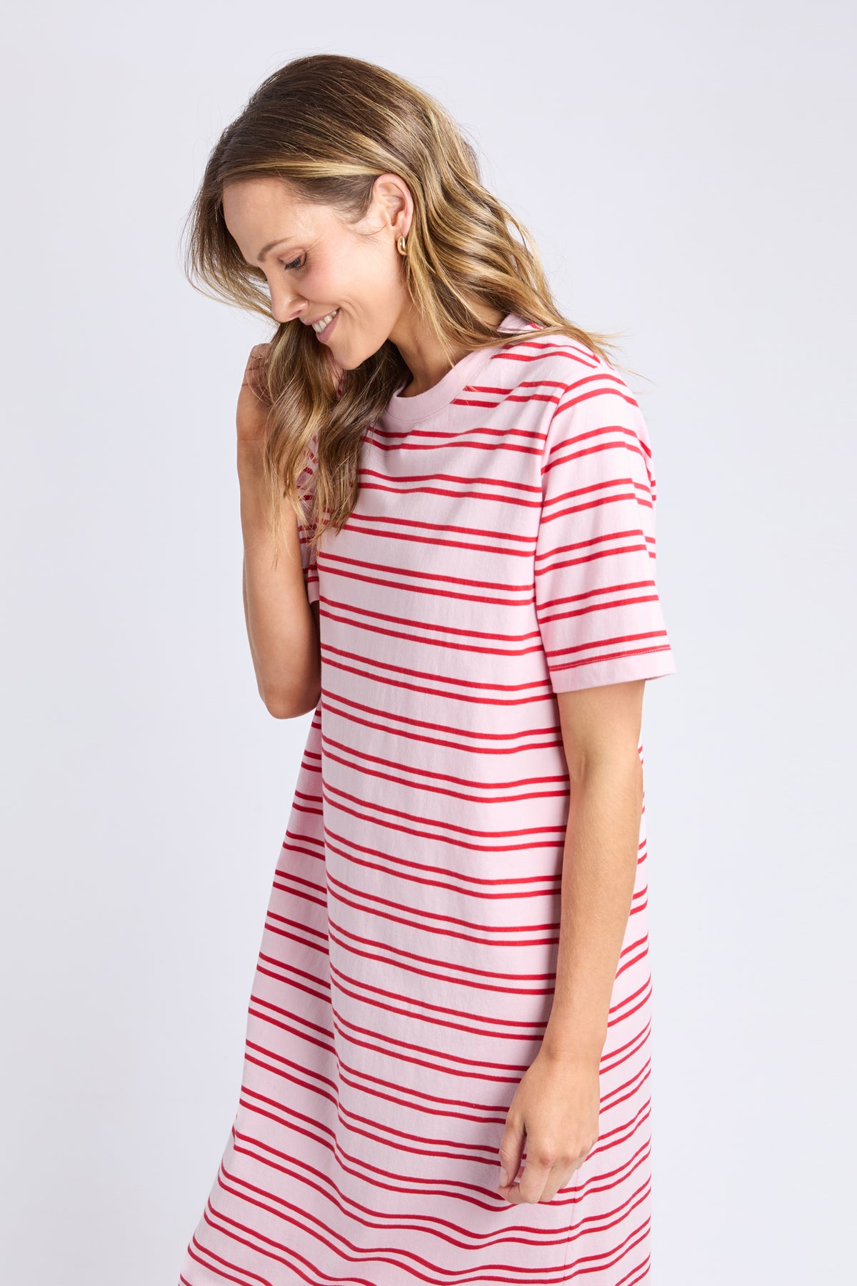 Bon Bon Dress Red And Pink Stripe