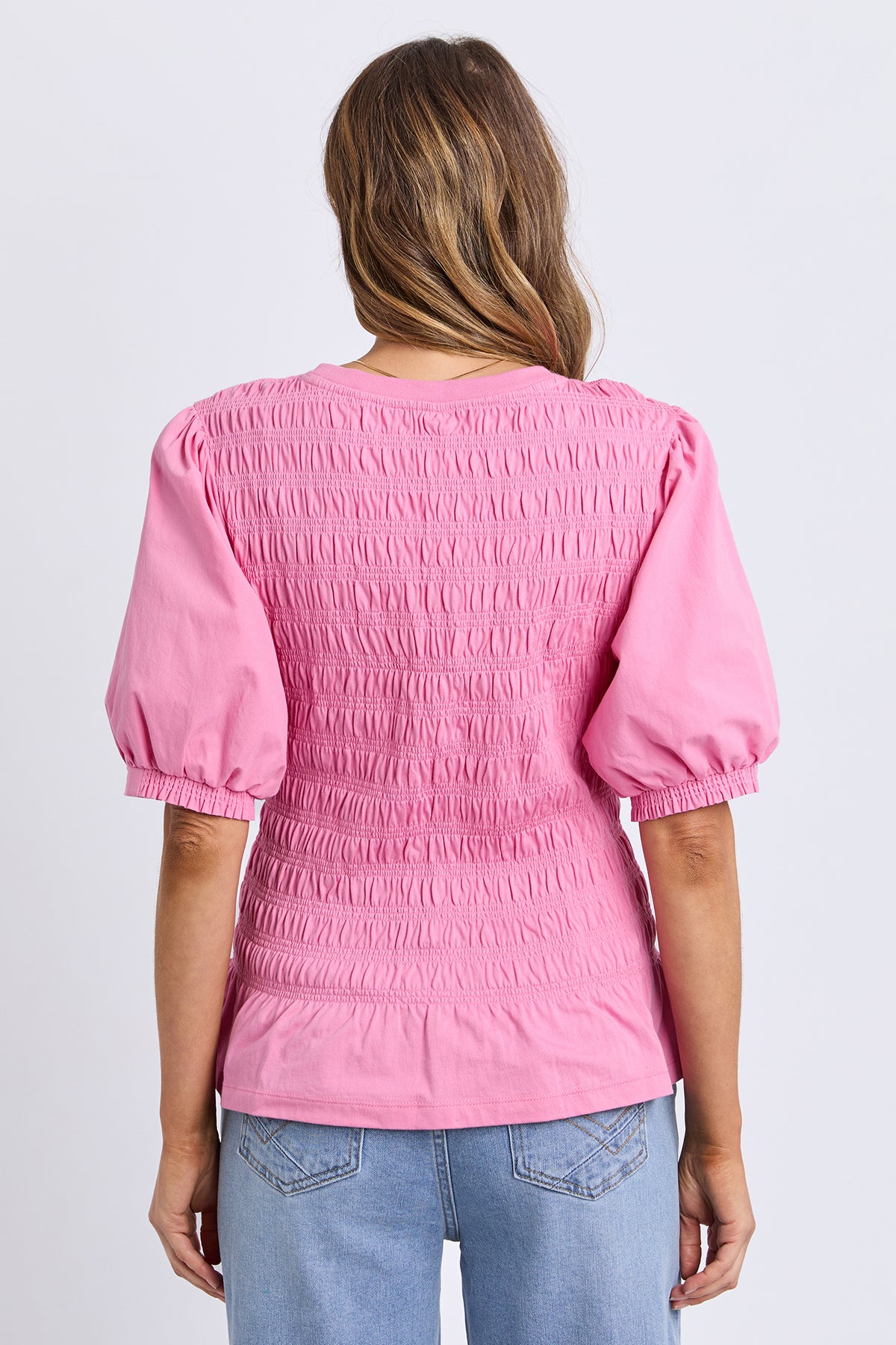 Abby Shirred Top Quartz Pink