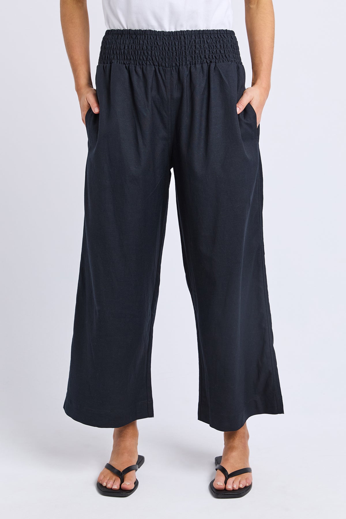 Riley Shirred Pant Black