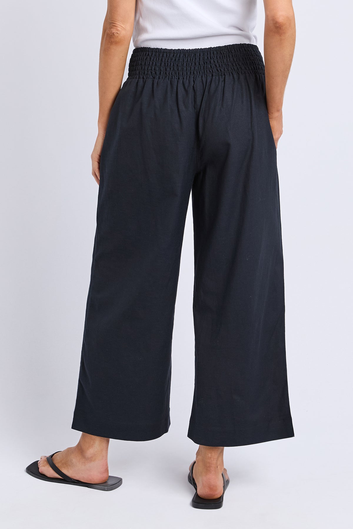 Riley Shirred Pant Black