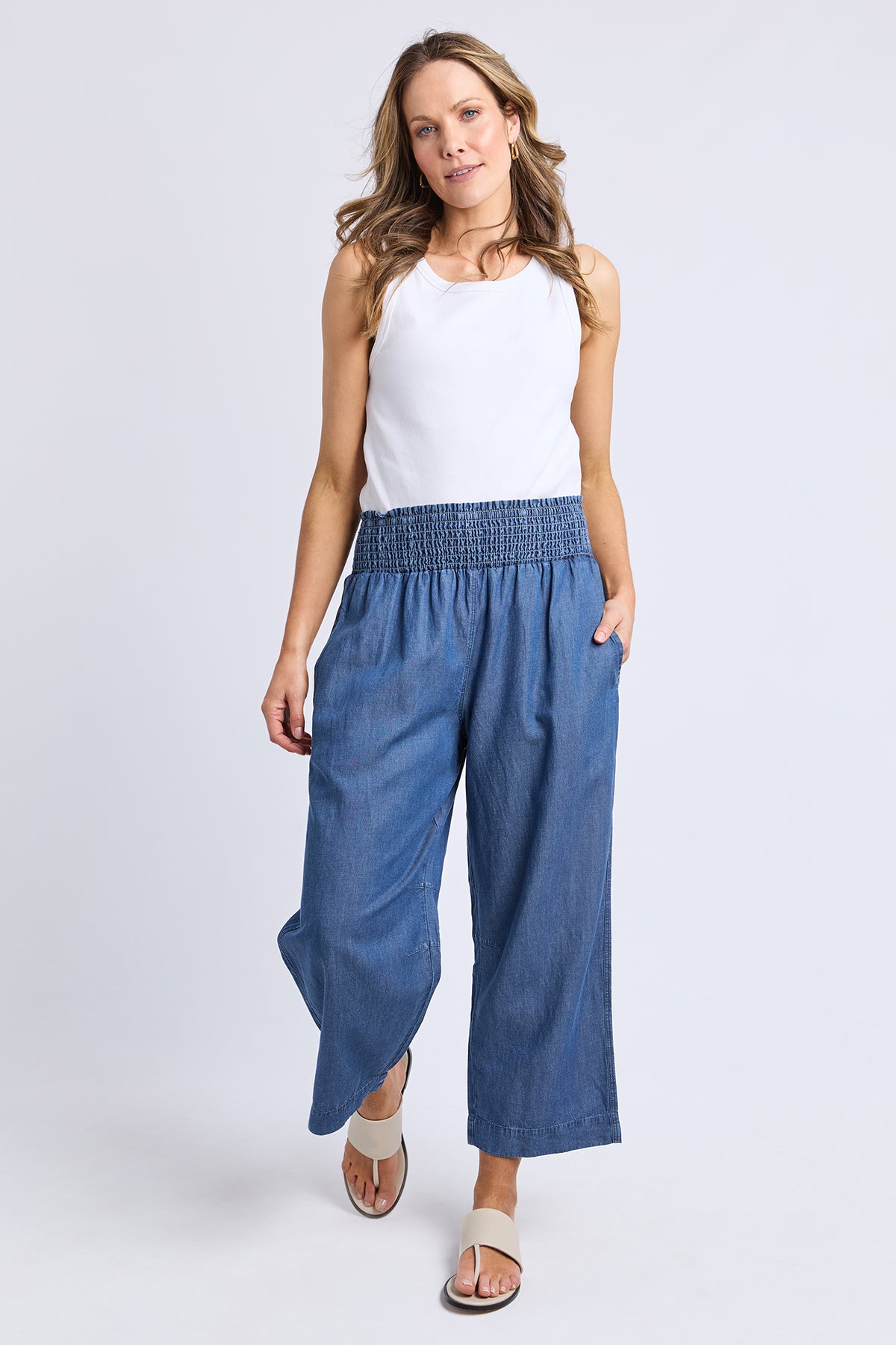 Riley Lyocel Pant Blue