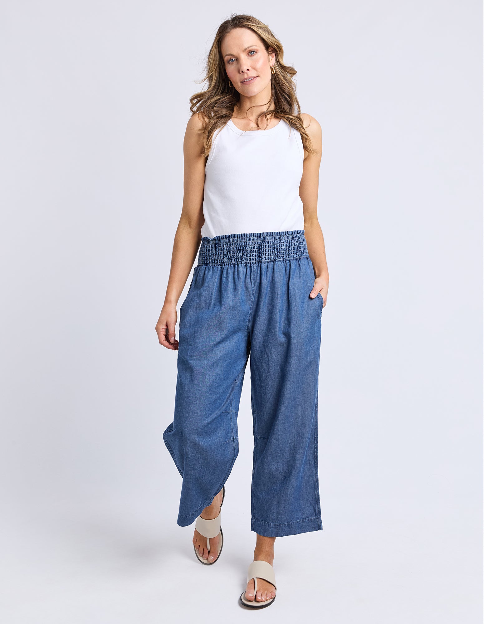 Riley Lyocel Pant Blue