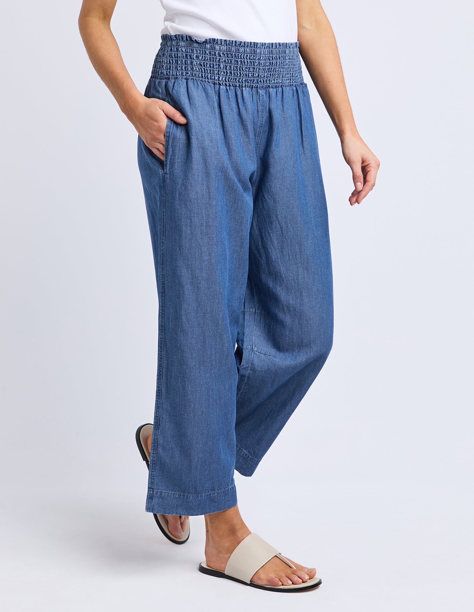 Riley Lyocel Pant Blue