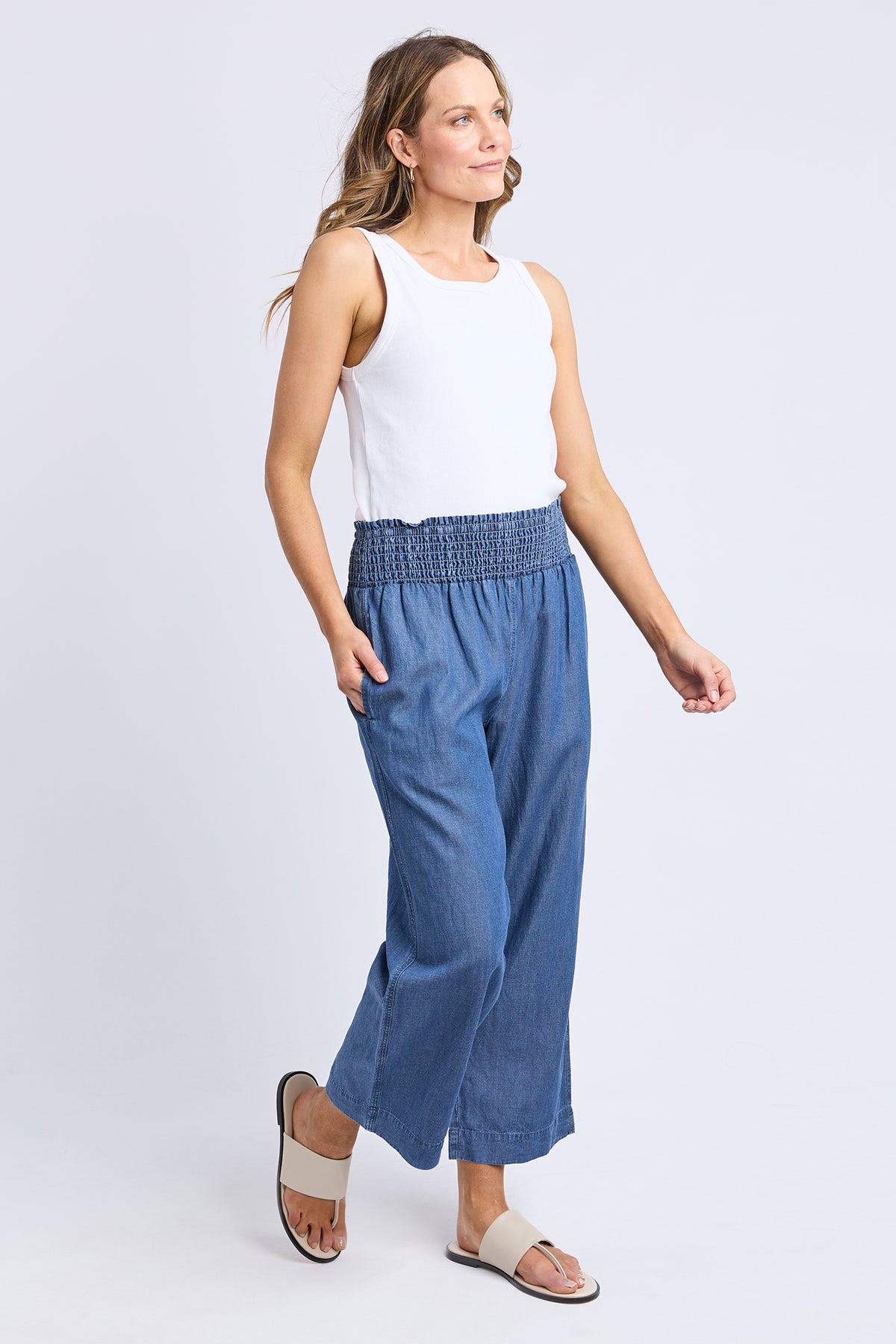 Riley Lyocel Pant Blue