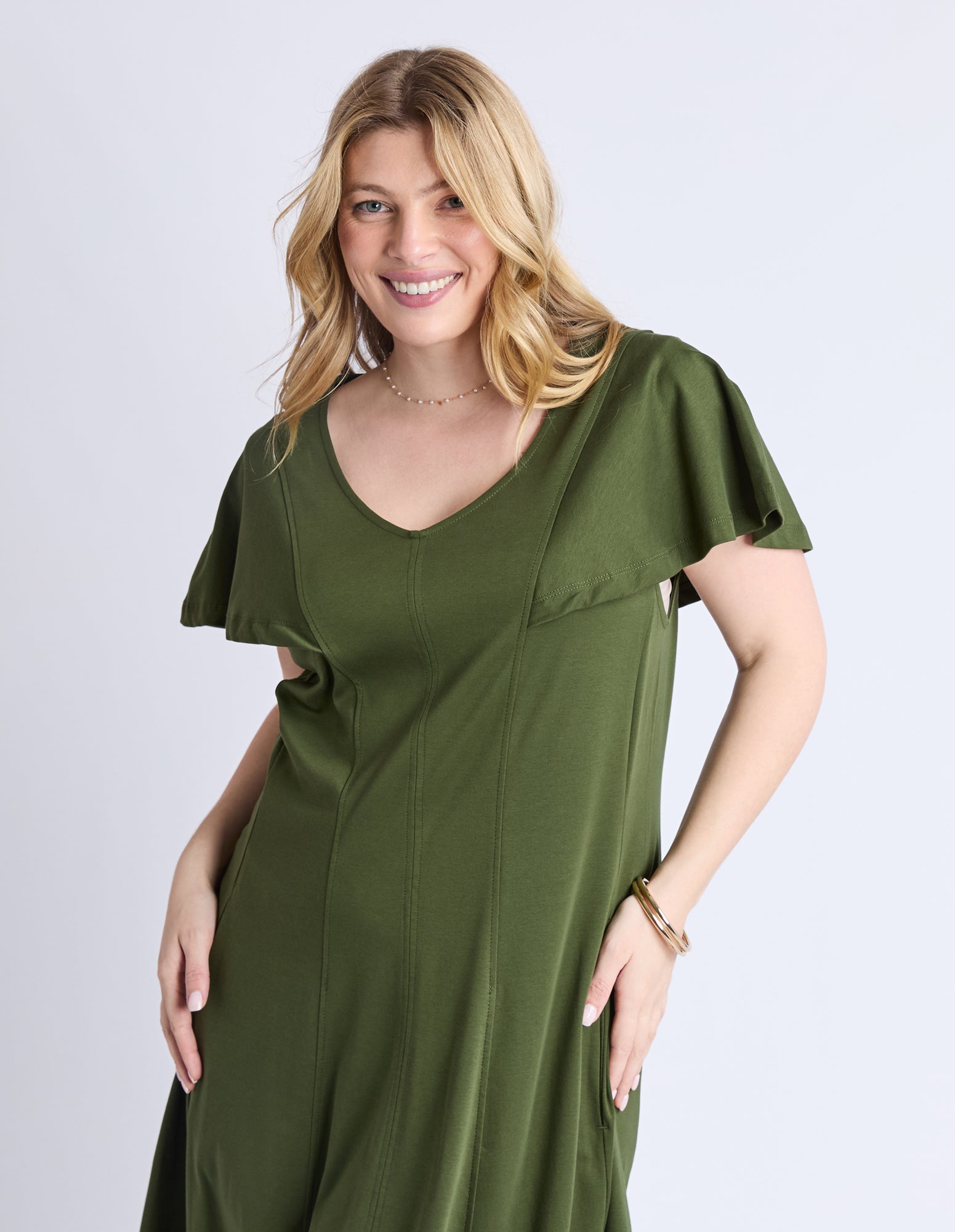 Grace Jersey Dress Khaki
