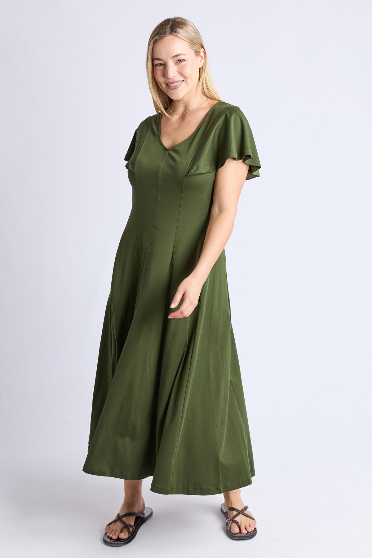 Grace Jersey Dress Khaki