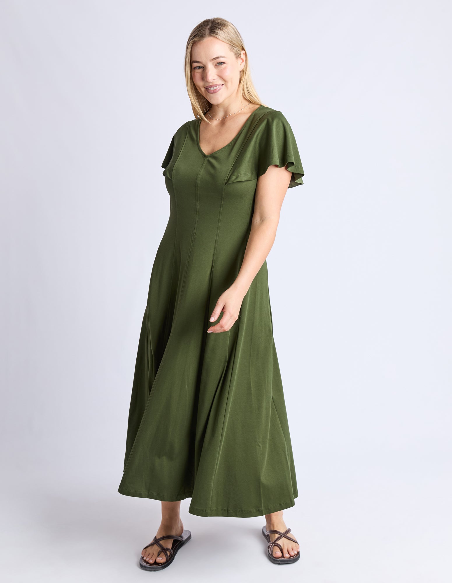 Grace Jersey Dress Khaki