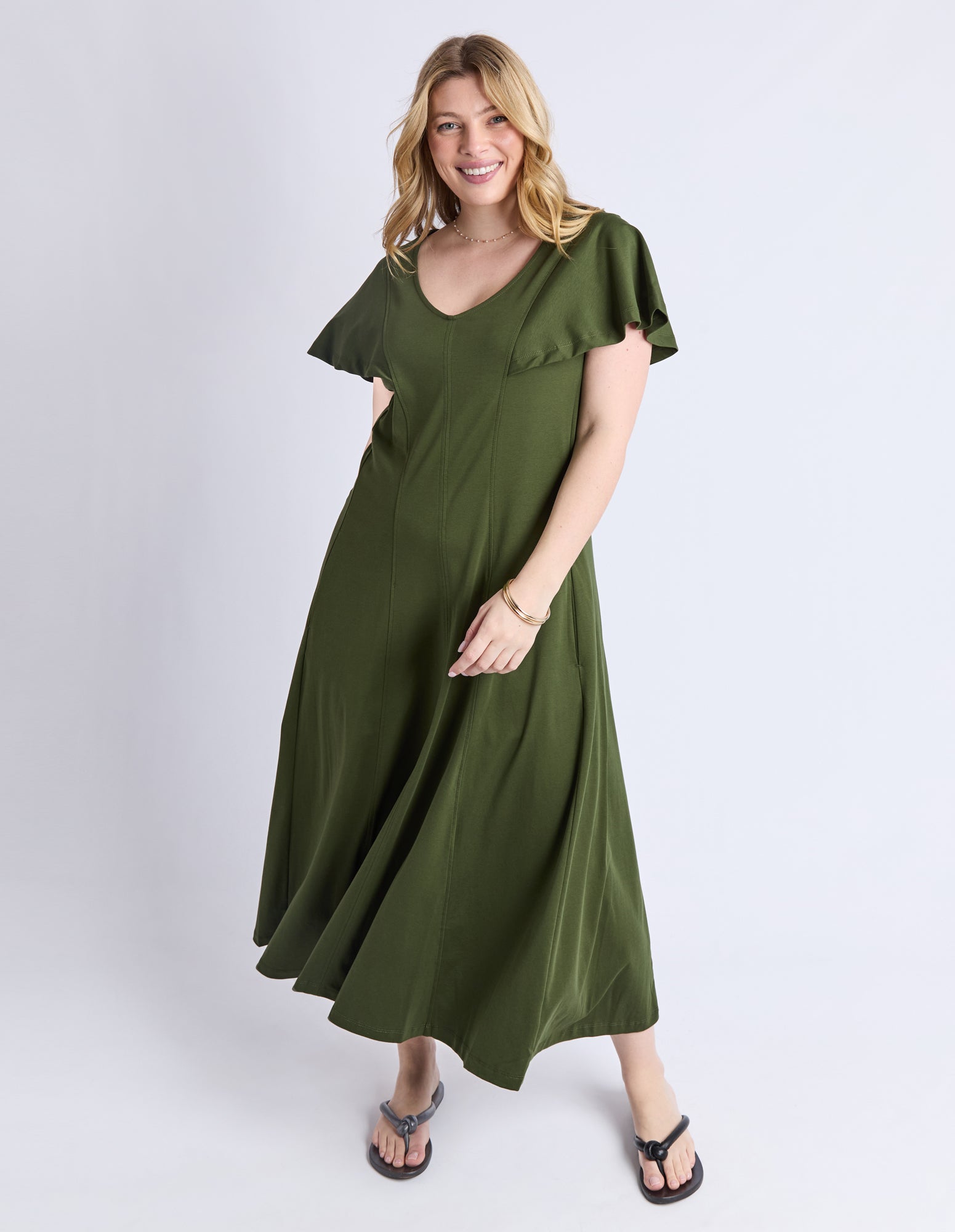 Grace Jersey Dress Khaki