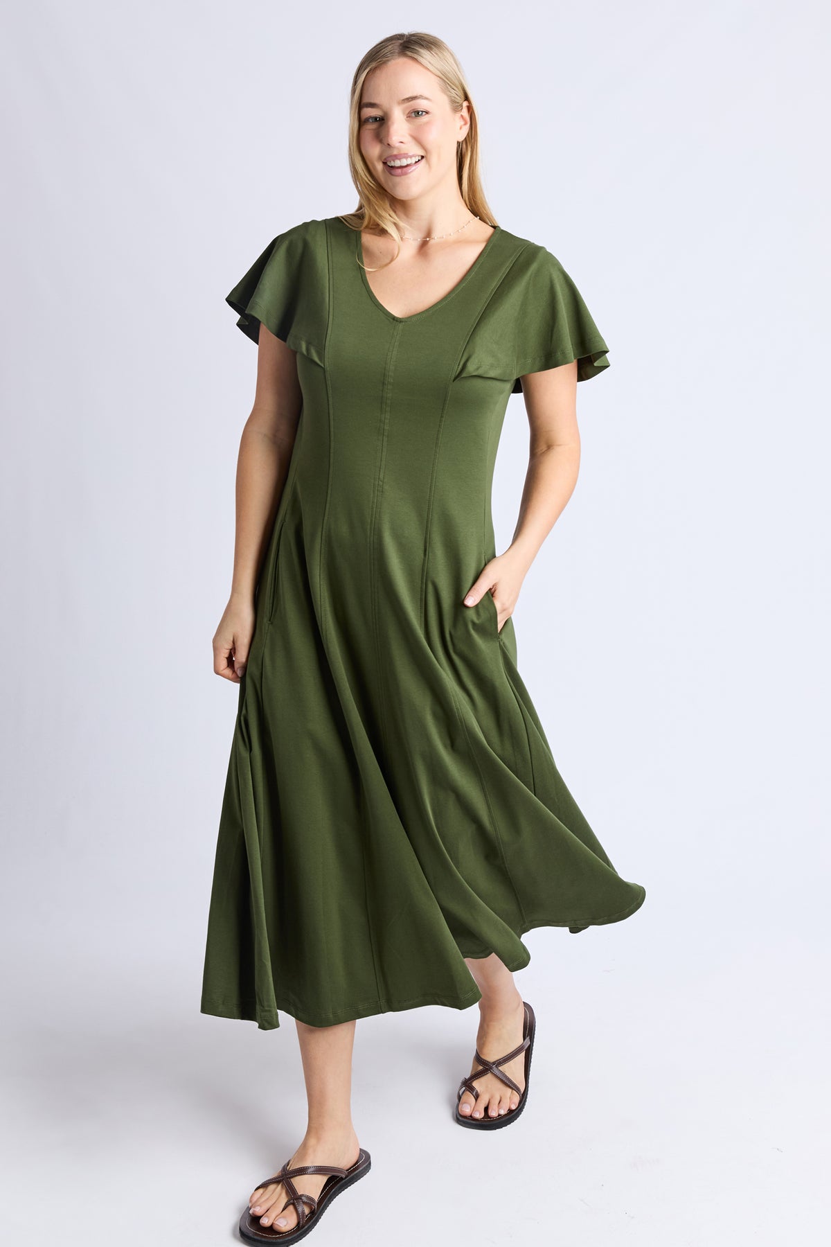 Grace Jersey Dress Khaki