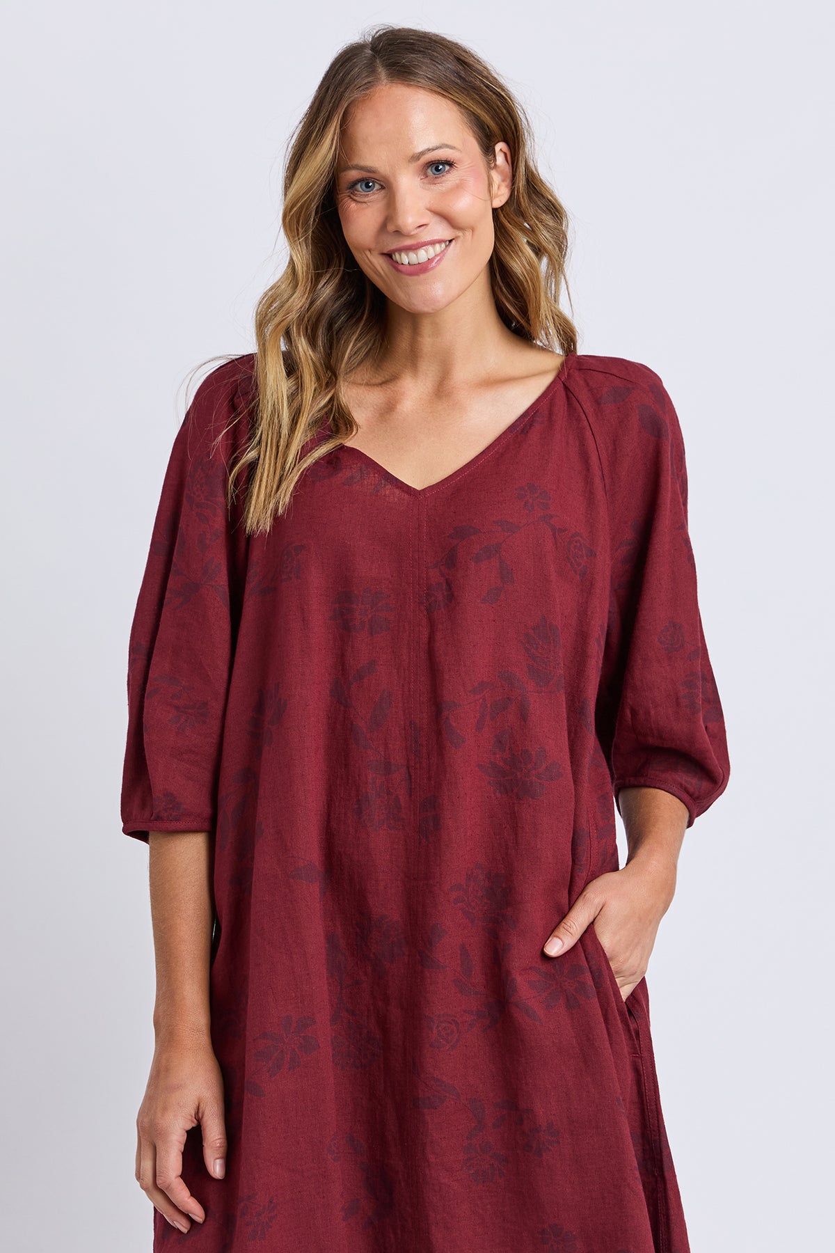Bramble Midi Dress Plum Bramble Print