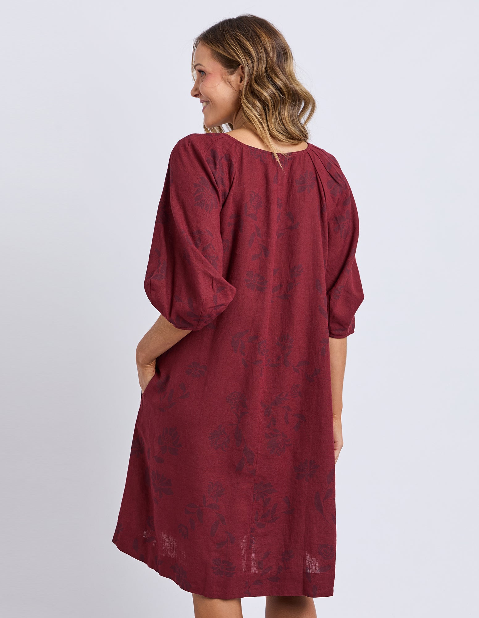 Bramble Midi Dress Plum Bramble Print