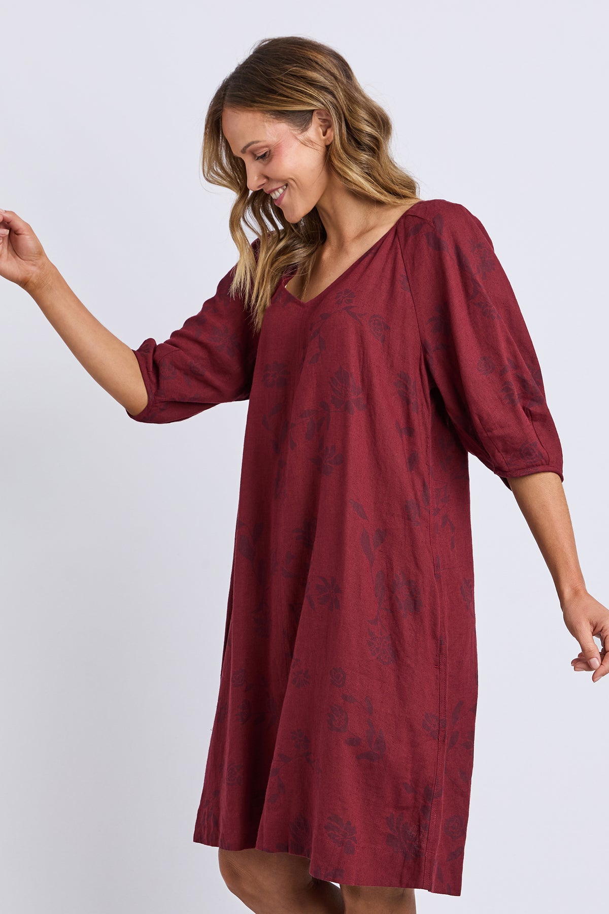 Bramble Midi Dress Plum Bramble Print