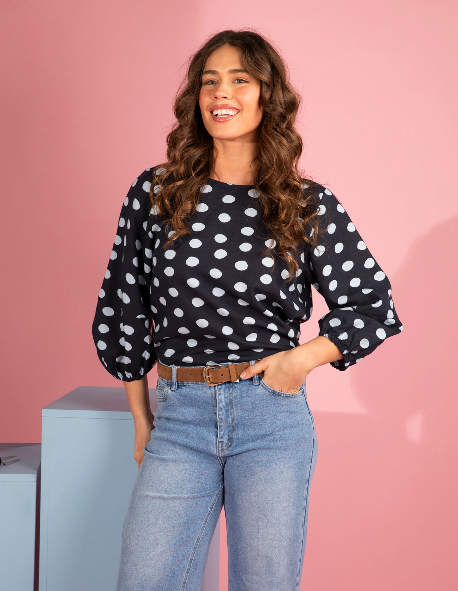 Dotty Top Classic Navy Spot
