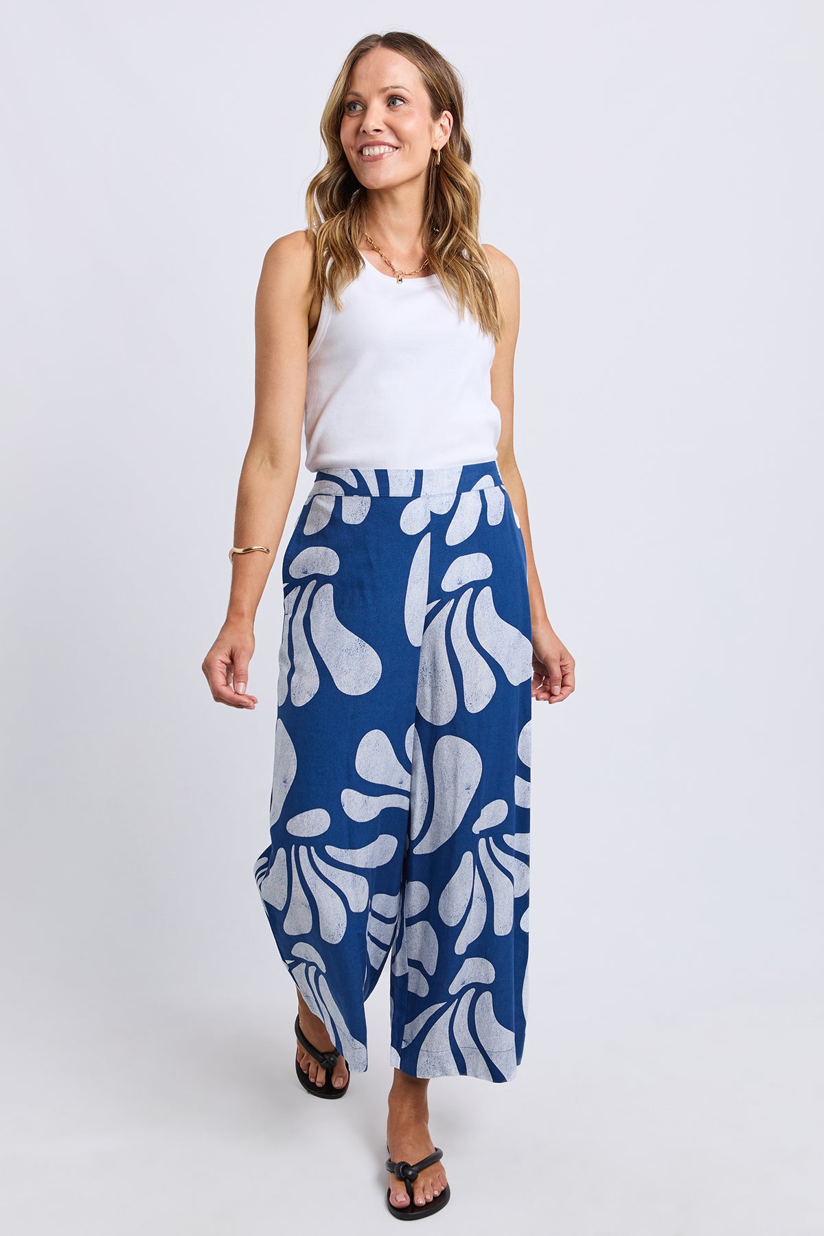 Celeste Pant Classic Navy Print