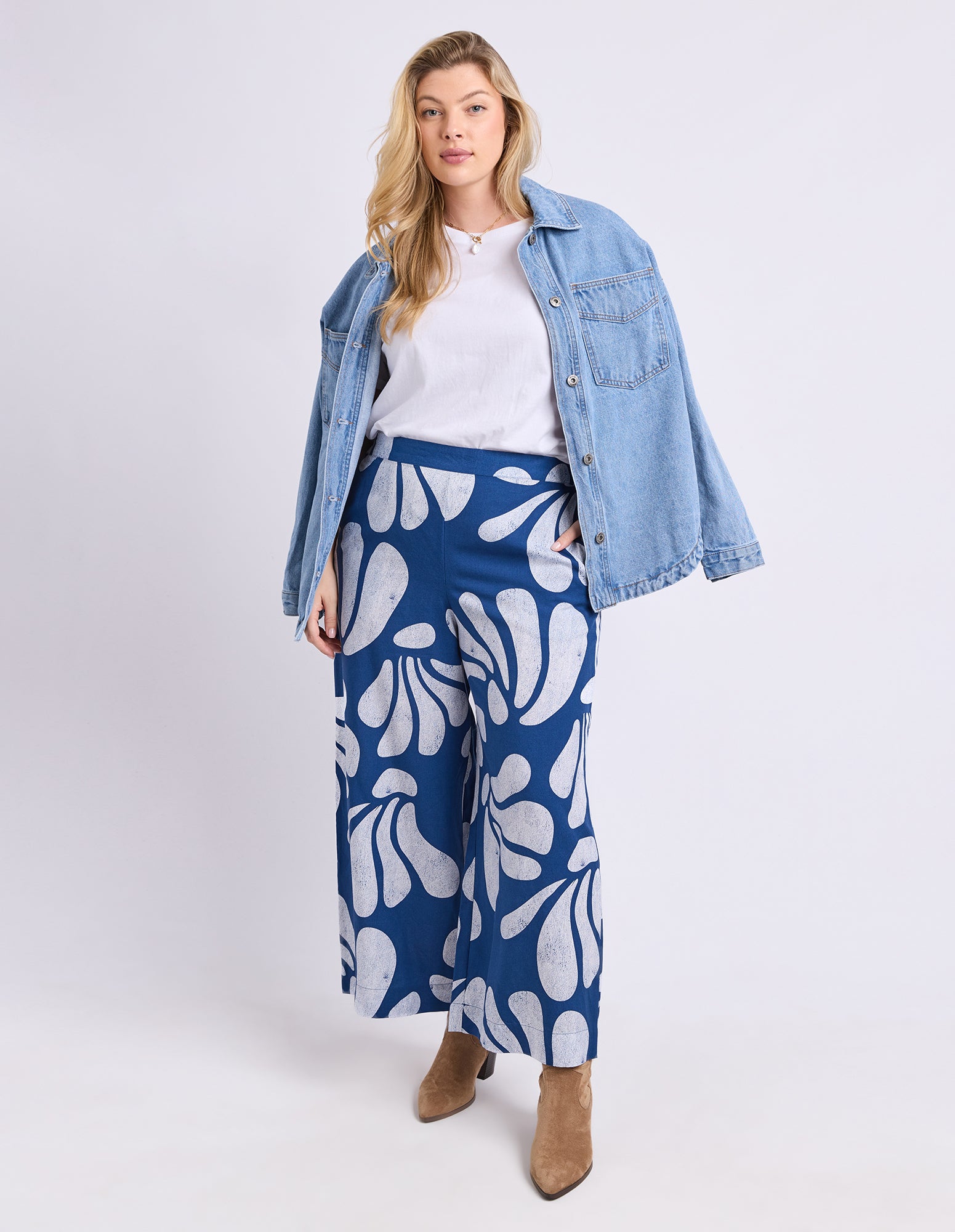 Celeste Pant Classic Navy Print