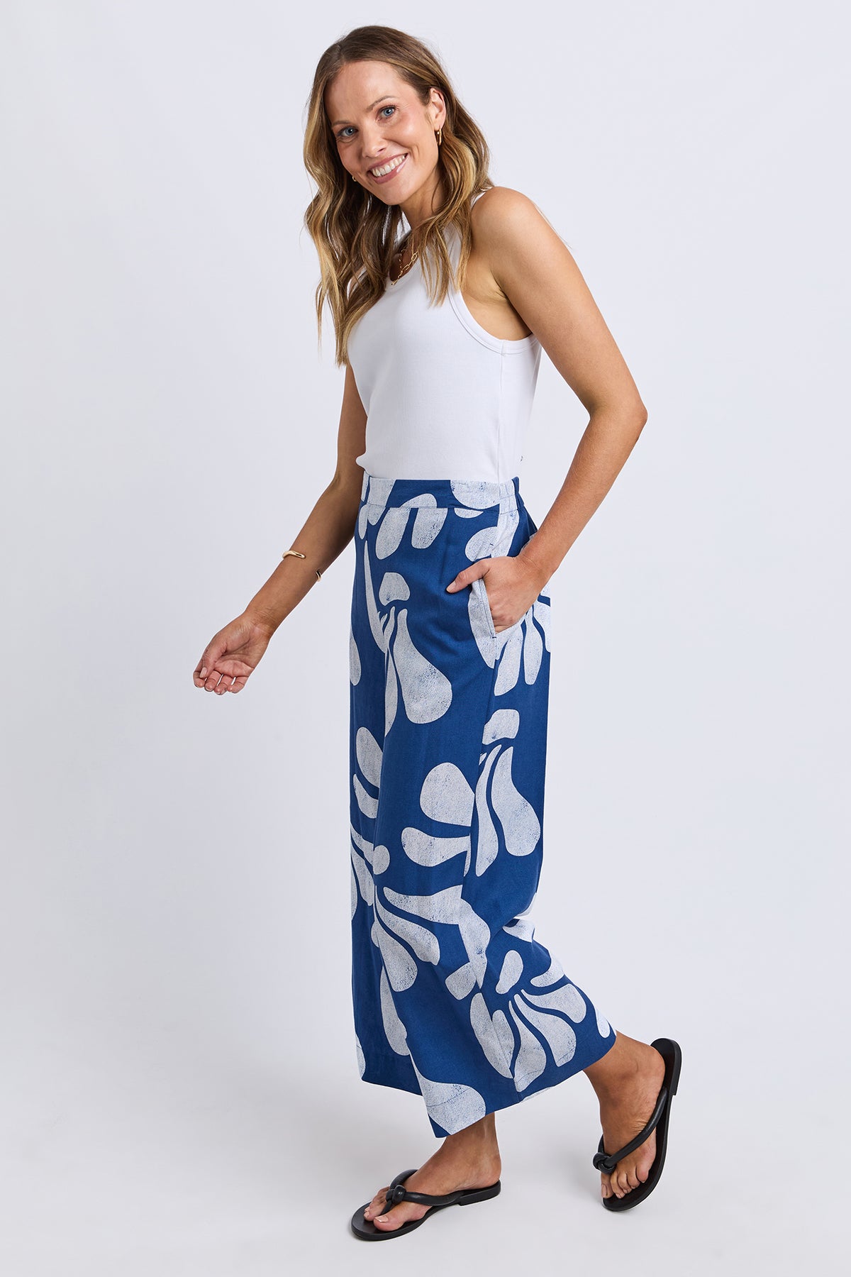 Celeste Pant Classic Navy Print