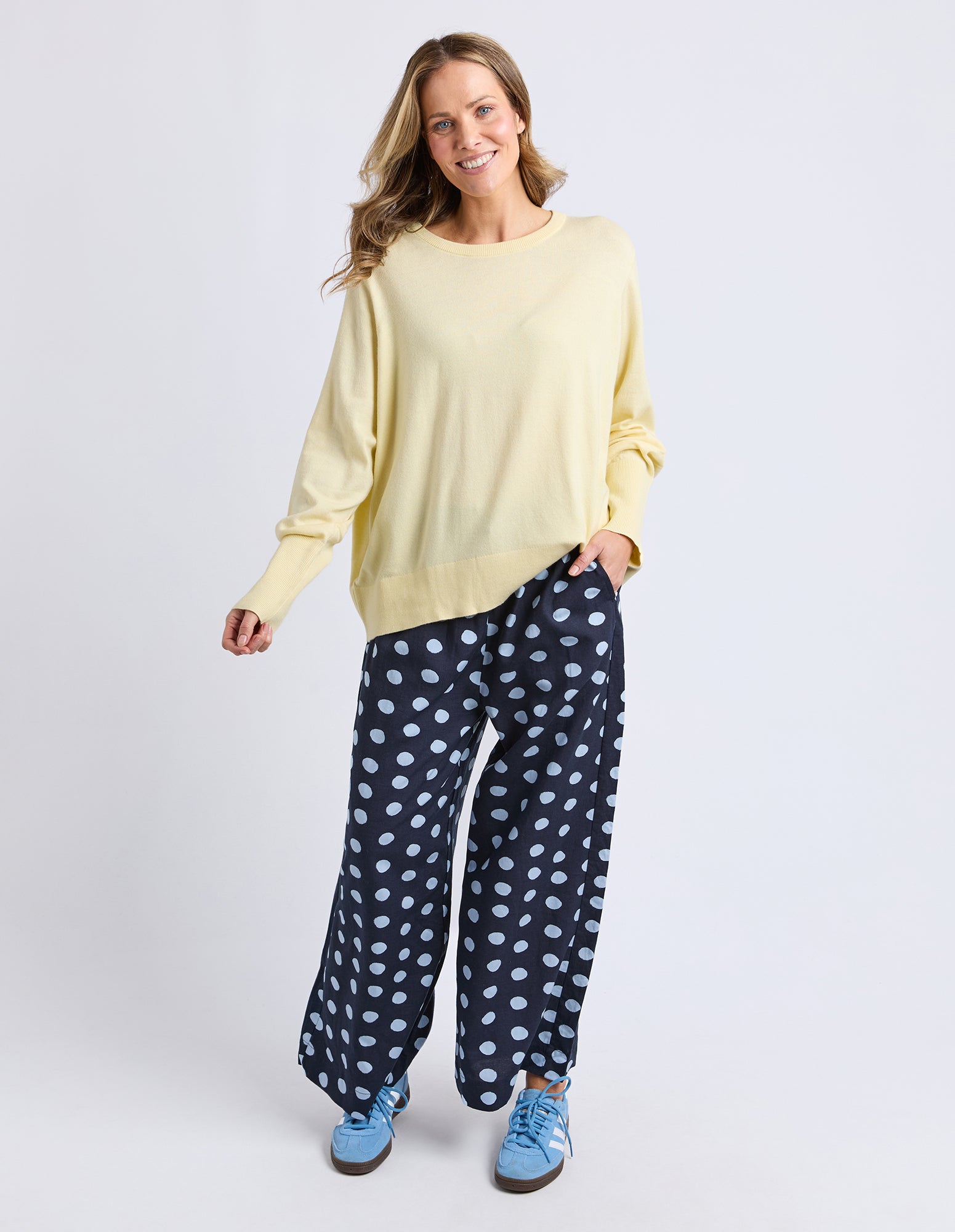 Sunny Long Sleeve Knit Top Pale Banana
