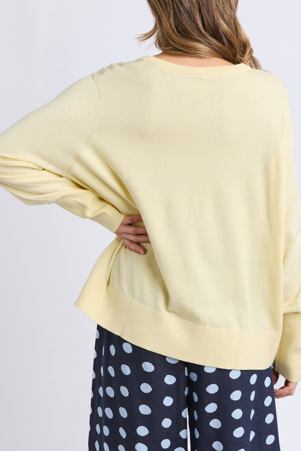 Sunny Long Sleeve Knit Top Pale Banana