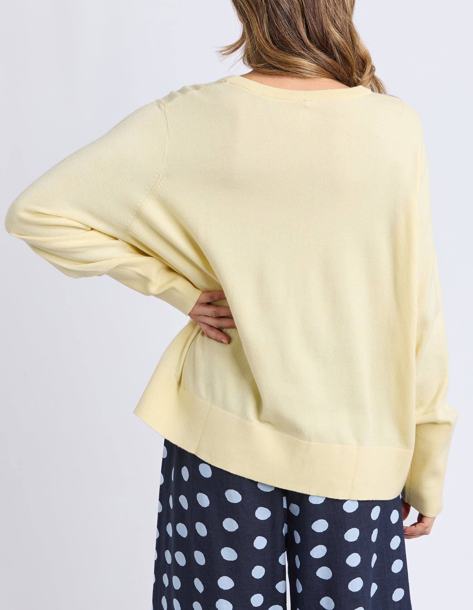 Sunny Long Sleeve Knit Top Pale Banana
