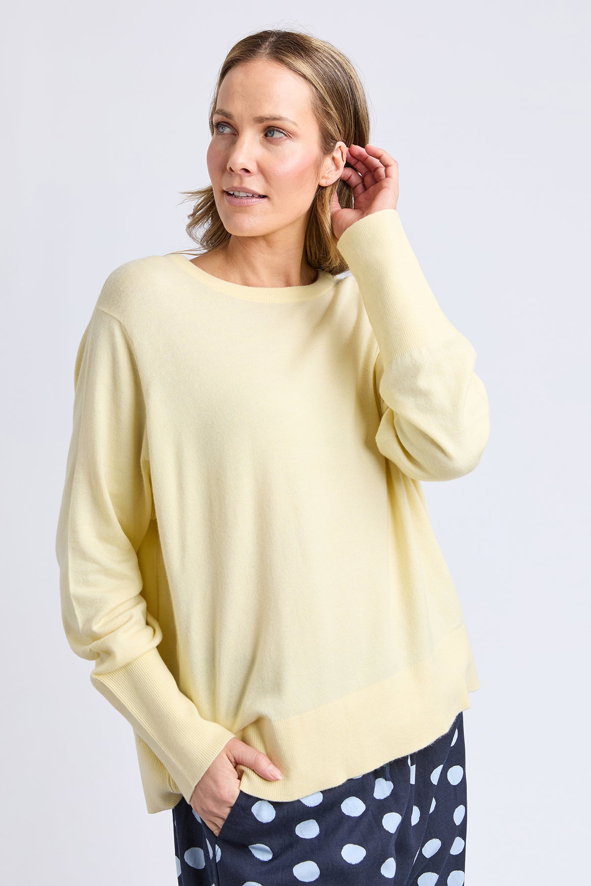 Sunny Long Sleeve Knit Top Pale Banana