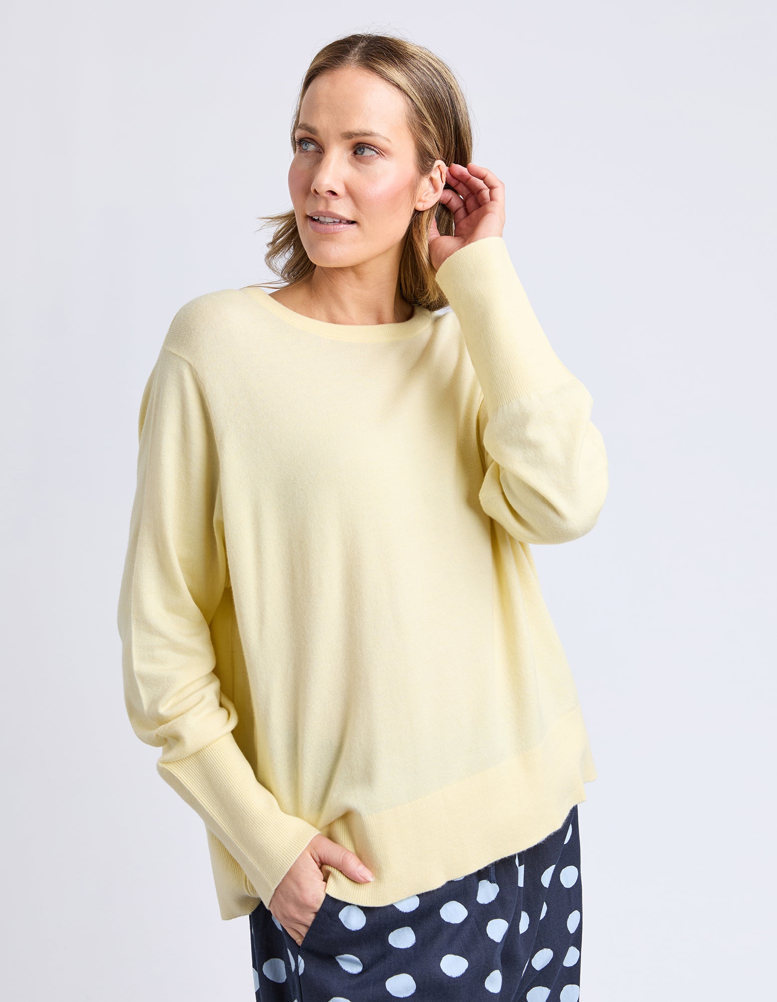 Sunny Long Sleeve Knit Top Pale Banana