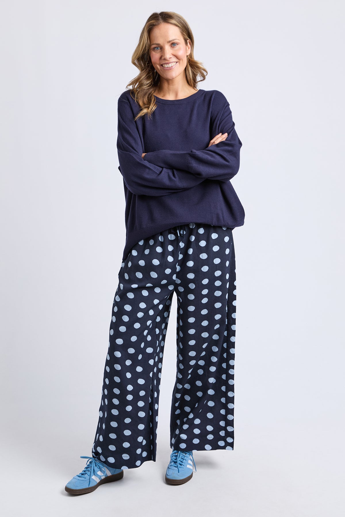 Sunny Long Sleeve Knit Top Classic Navy