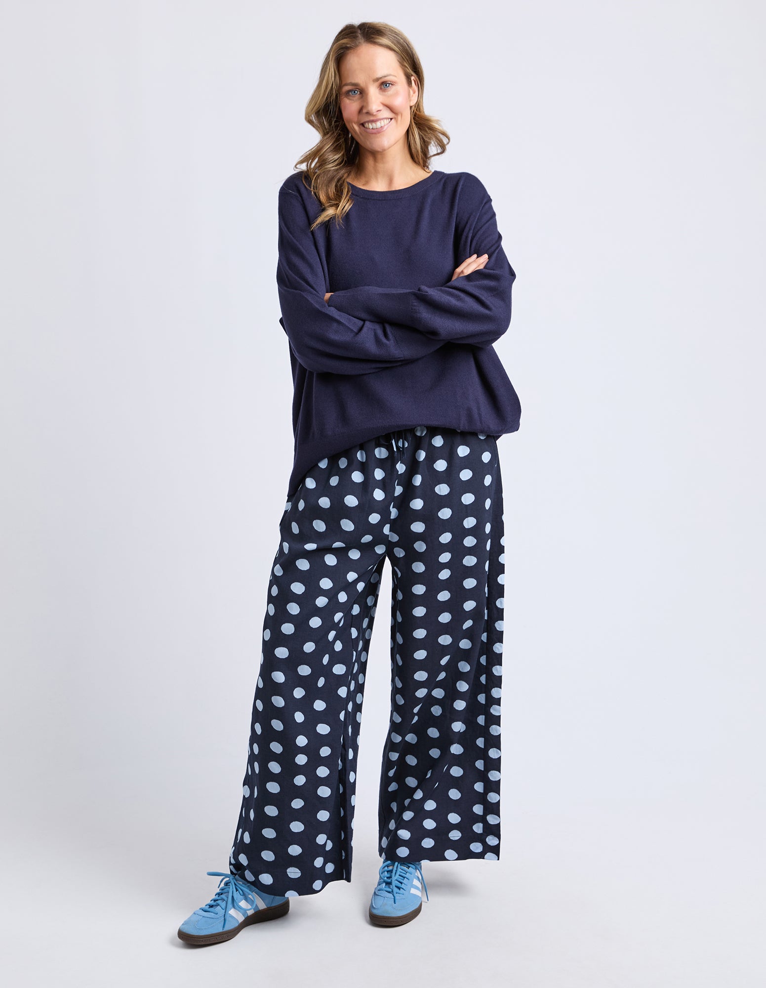Sunny Long Sleeve Knit Top Classic Navy